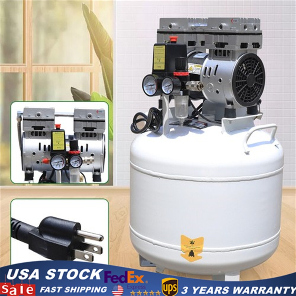 40L Portable Dental Air Compressor Oil Free Silent Air Pump 110V NEW