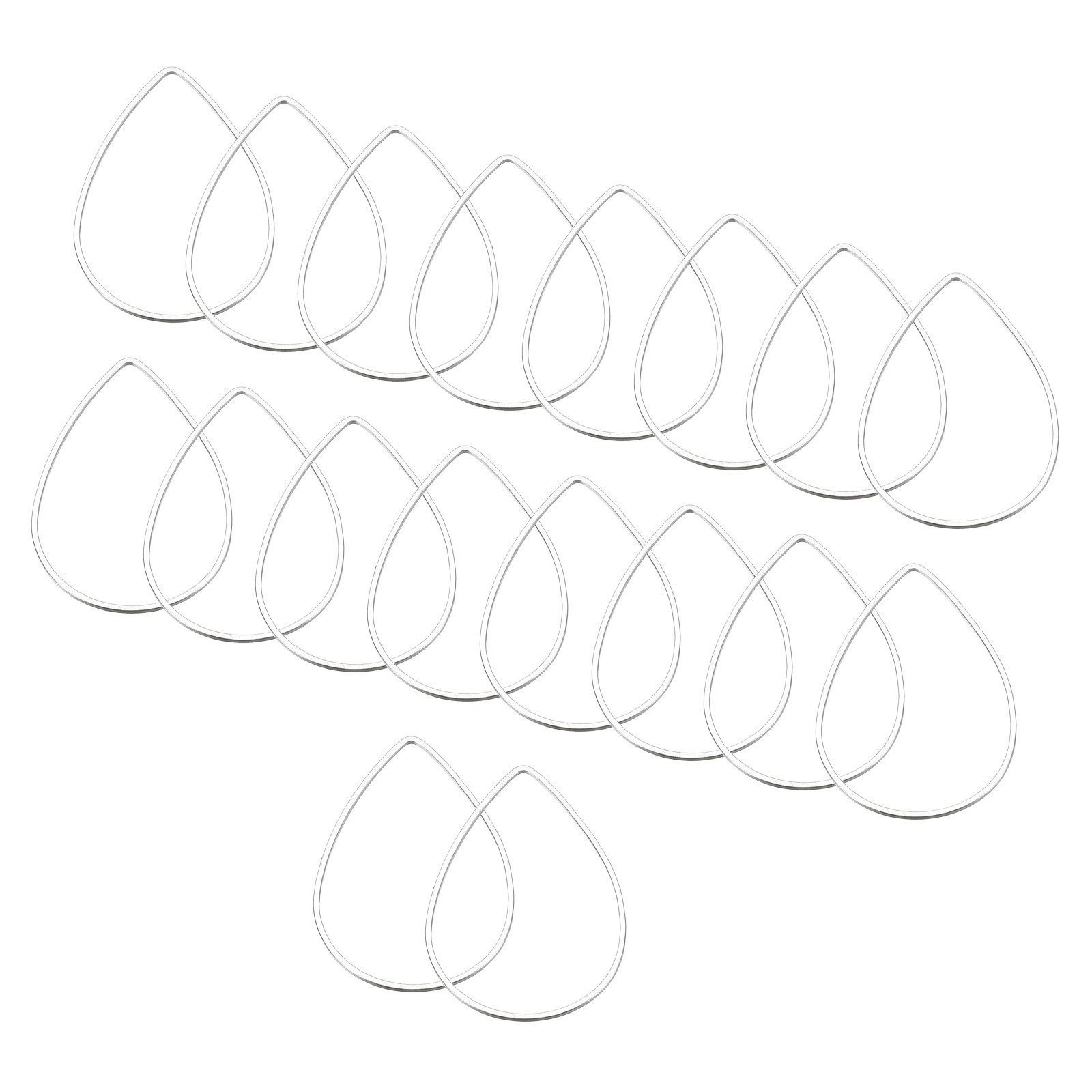 30pcs Earrings Beading Hoop 1.3x0.9" Teardrop Finding Ring Silver