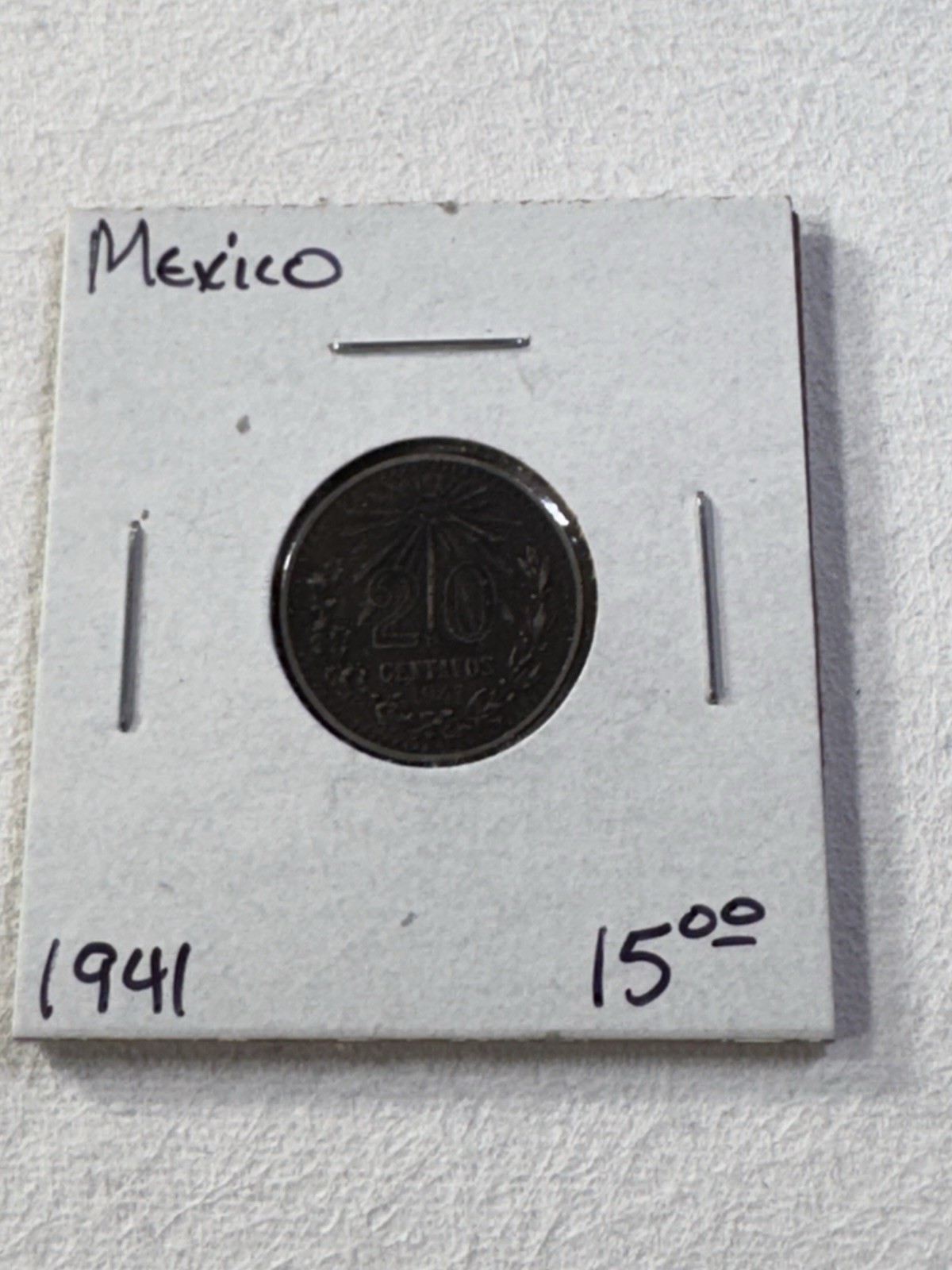 1941 Mexico 20 Centavos Silver Coin