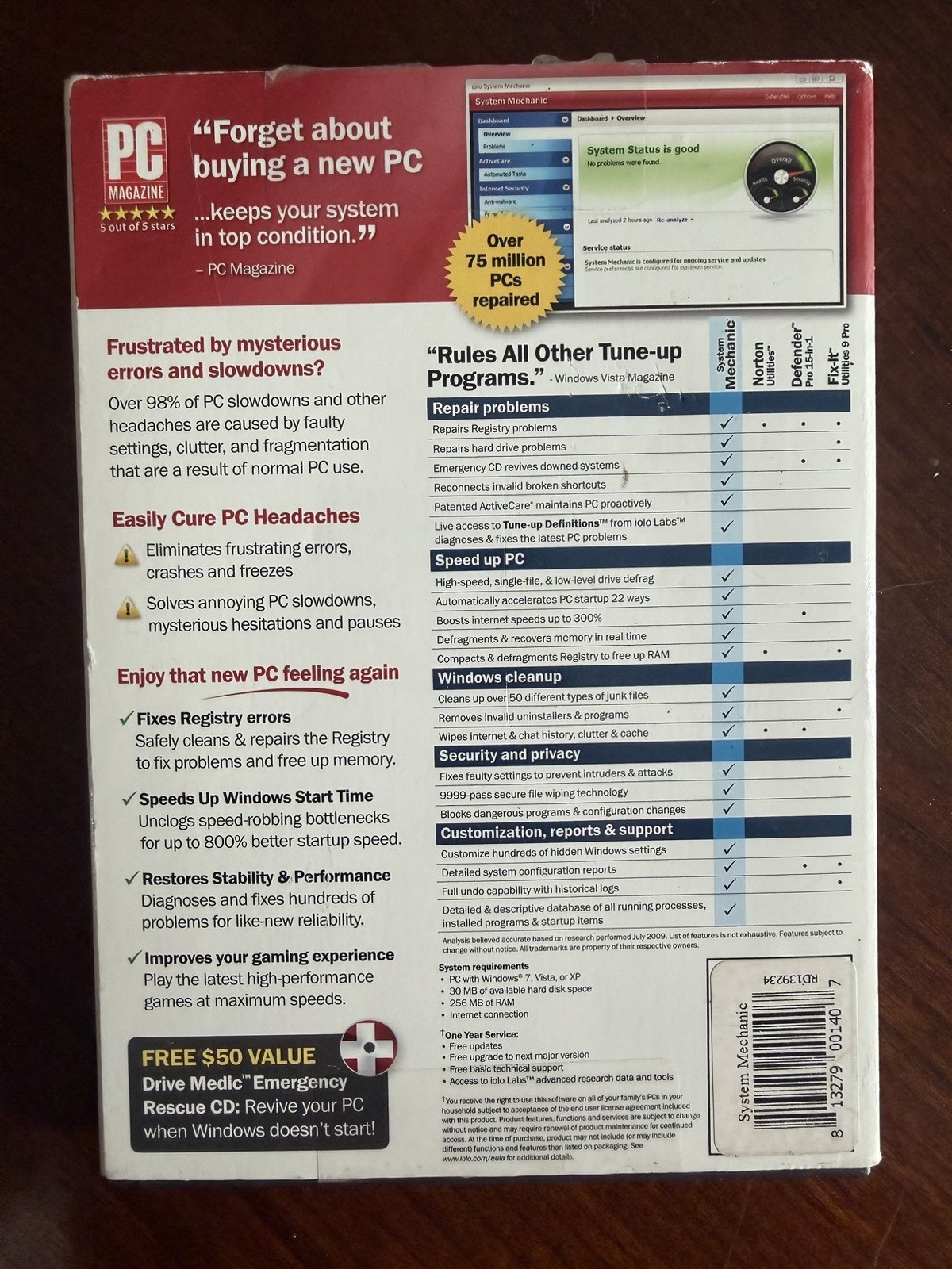 Iolo System Mechanic Antivirus Software CD PC Tune Up Kit 2009