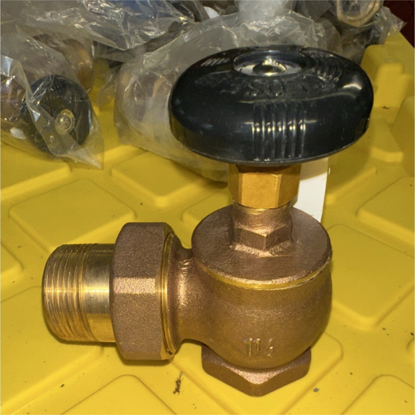 1-1/4" Brass Angle Steam Radiator Valve FIP x Male Union HVAC  Bluefin RVST125