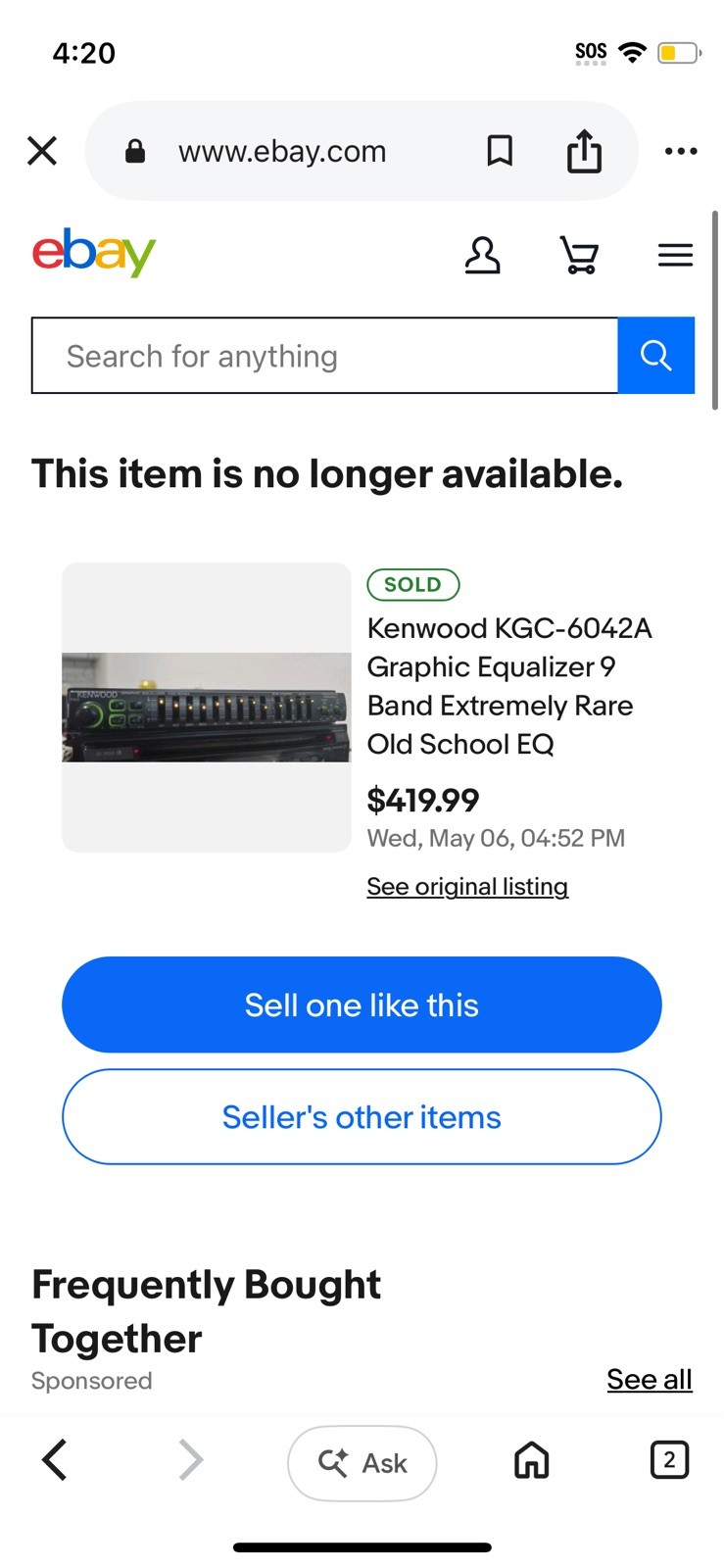 Kenwood KGC-6042A Graphic Equalizer – Fully Working - Rare