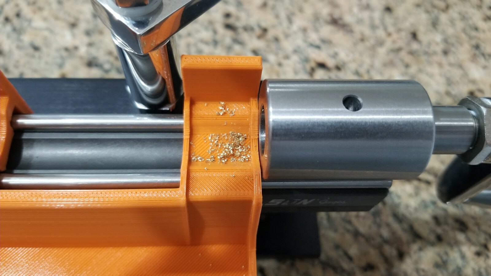 Brass shavings catcher for L.E. Wilson Case Trimmer