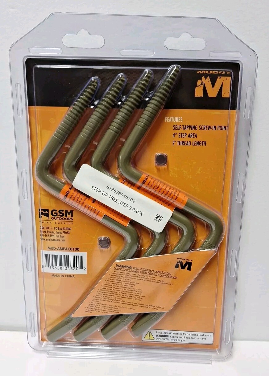 Muddy Step-Up Tree Step - 8 pack- Self Tapping - 4" Step Area - 2" Thread Length