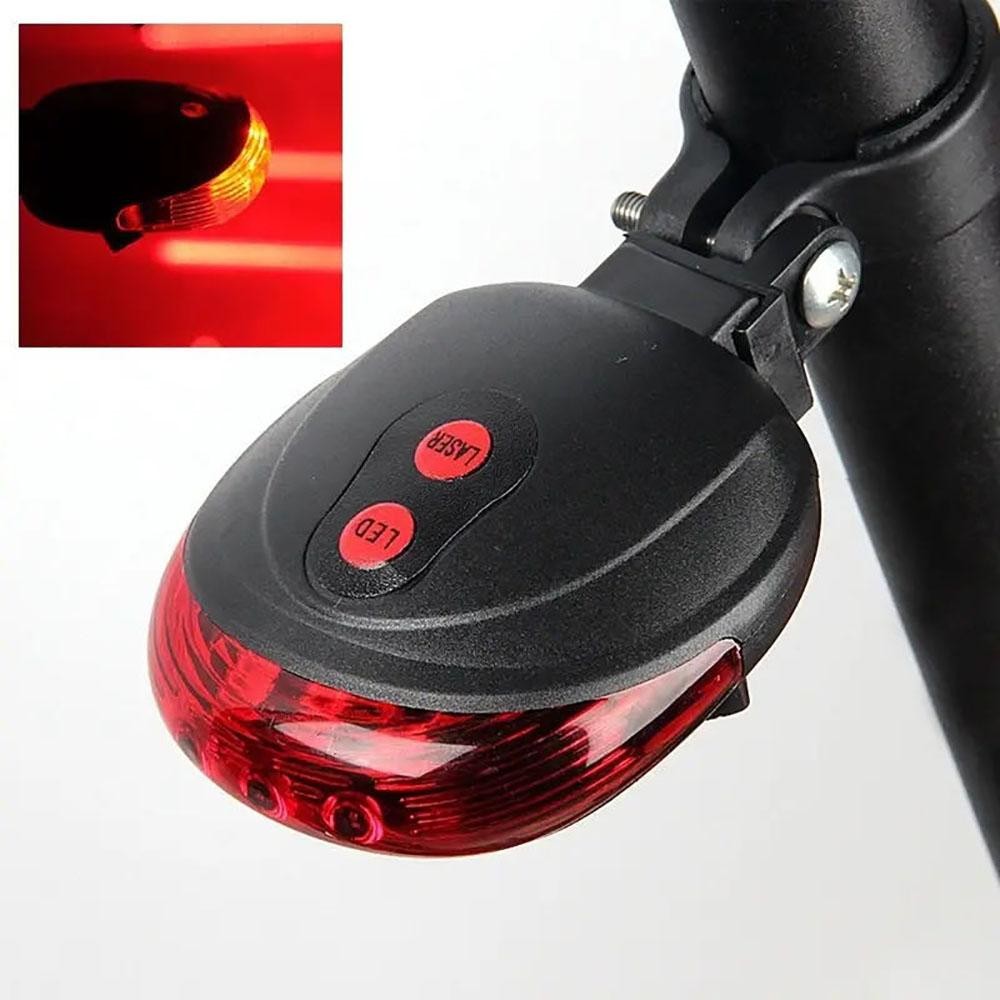 5 LED Bike Tail Lamp Night Riding Laser Light Outdoor Cycling Waterproof Safety