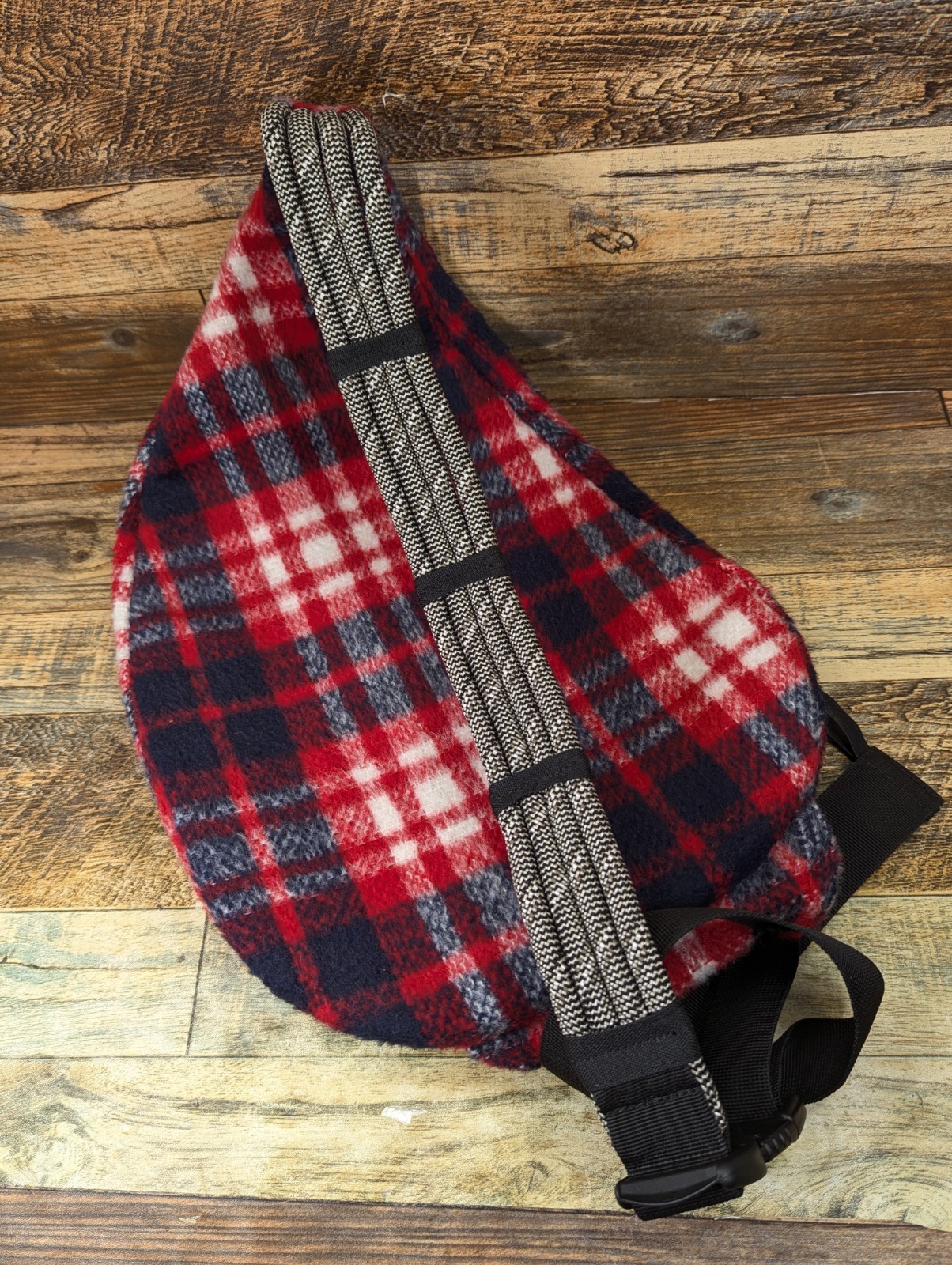 Kavu Rope Sling Plaid Fleece Bag Backpack