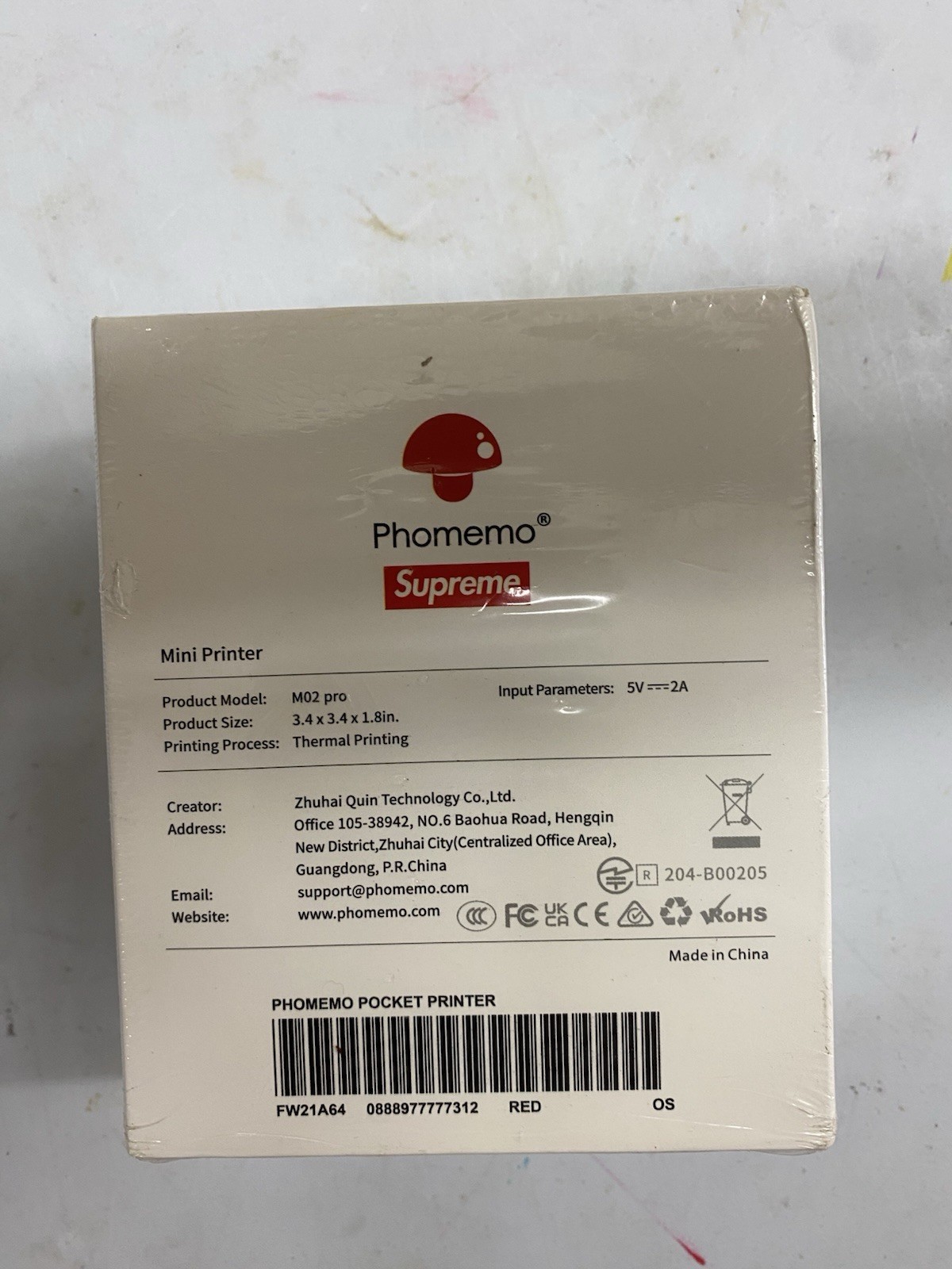 Supreme/Phomemo Pocket Printer Red New in Sealed Packaging
