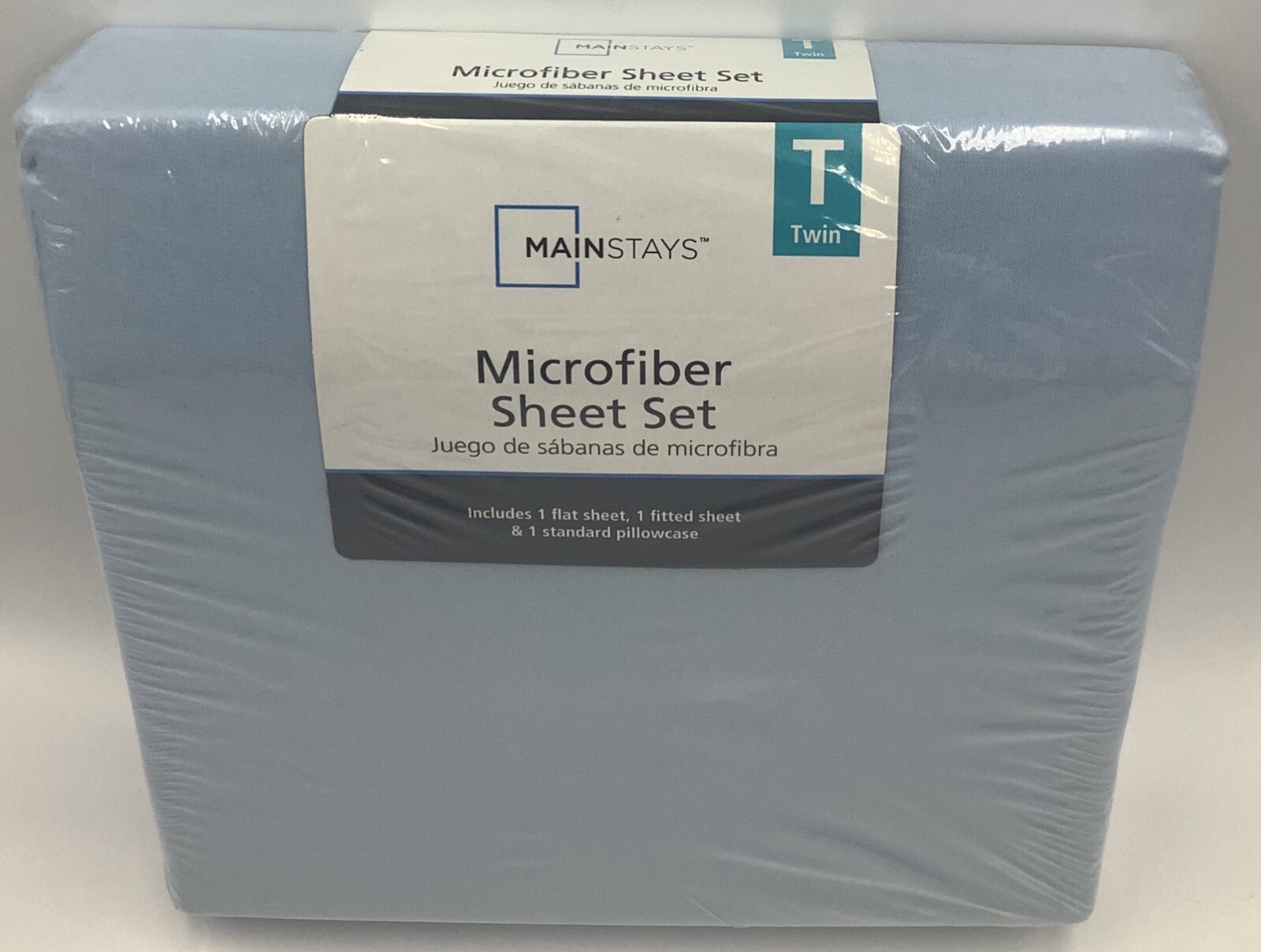 Mainstays 3 Piece Microfiber Sheet Set Twin Size Bluejay NEW