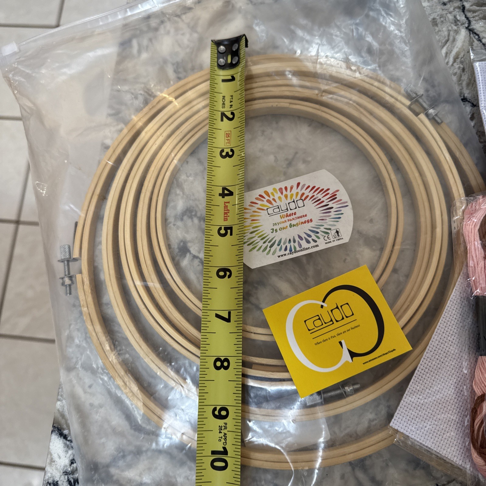 Embroidering Kits. 5 Hoops 50 Different Color Thread Accessories. Beginners EF