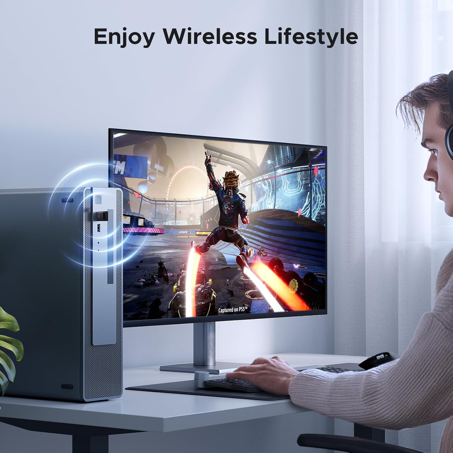 USB Bluetooth Adapter for PC, Bluetooth 6.0 Dongle Receiver EDR & BLE, Plug & Pl