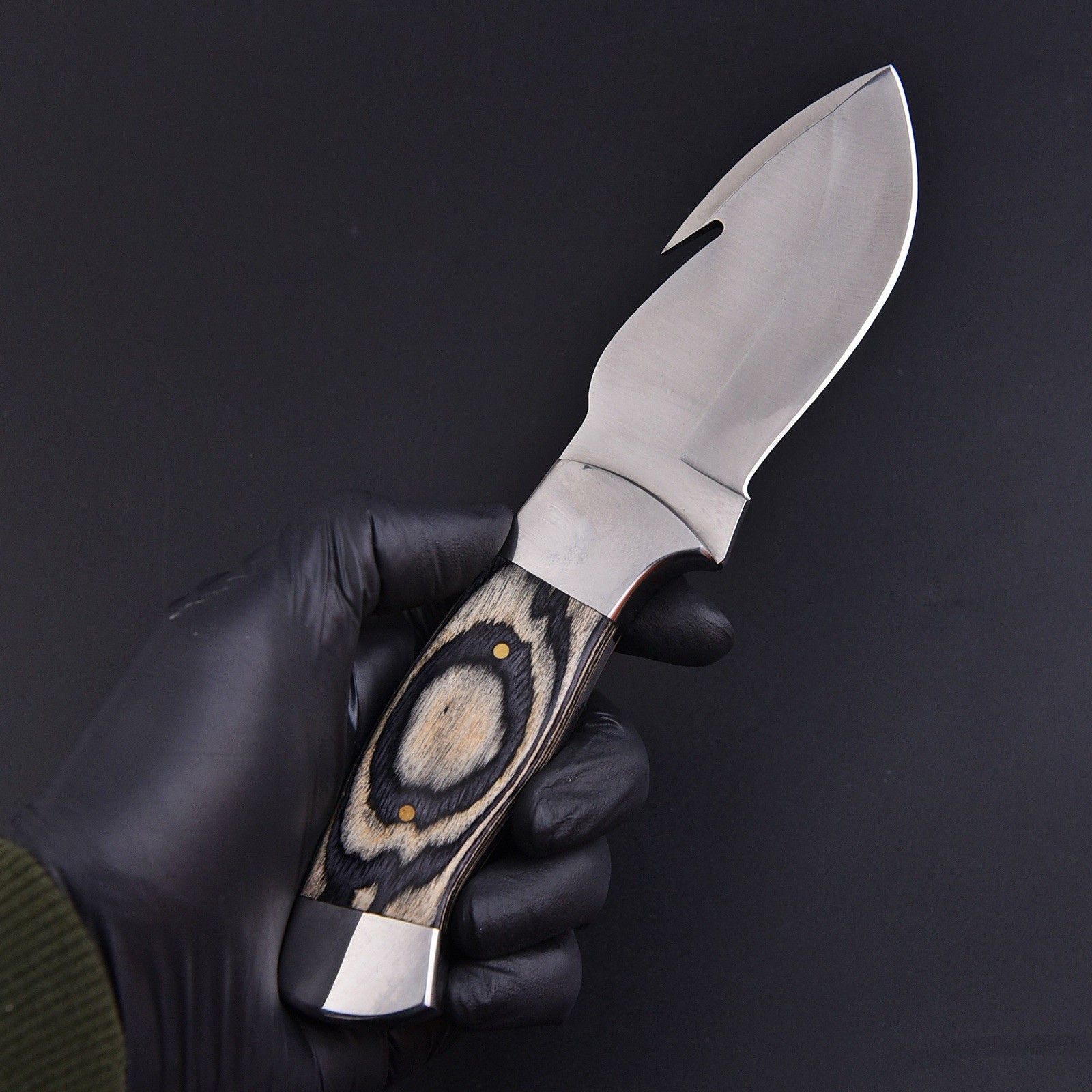 Handcrafted Fixed Blade Gut Hook Drop Point Hunting Skinner Knife