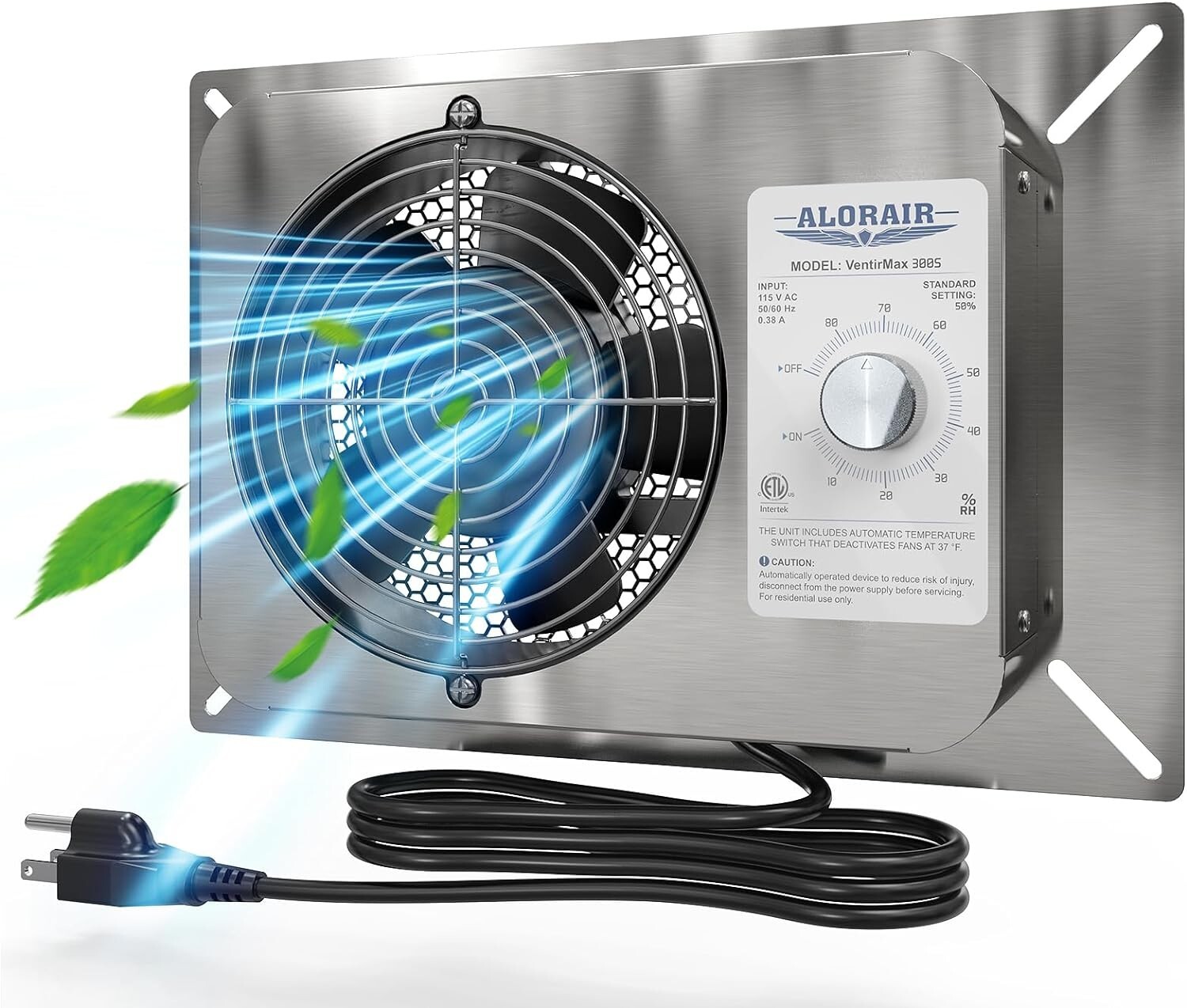 ALORAIR VentirMax 300S 300CFM Crawlspace Vent Fan Stainless steel Exhaust Fan