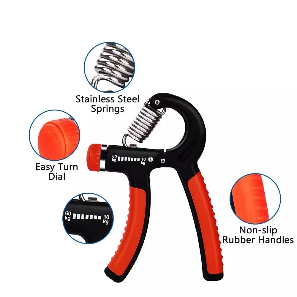 Hand Grip Strength Power Trainer Gripper Strengthener Adjustable Gym Exerciser