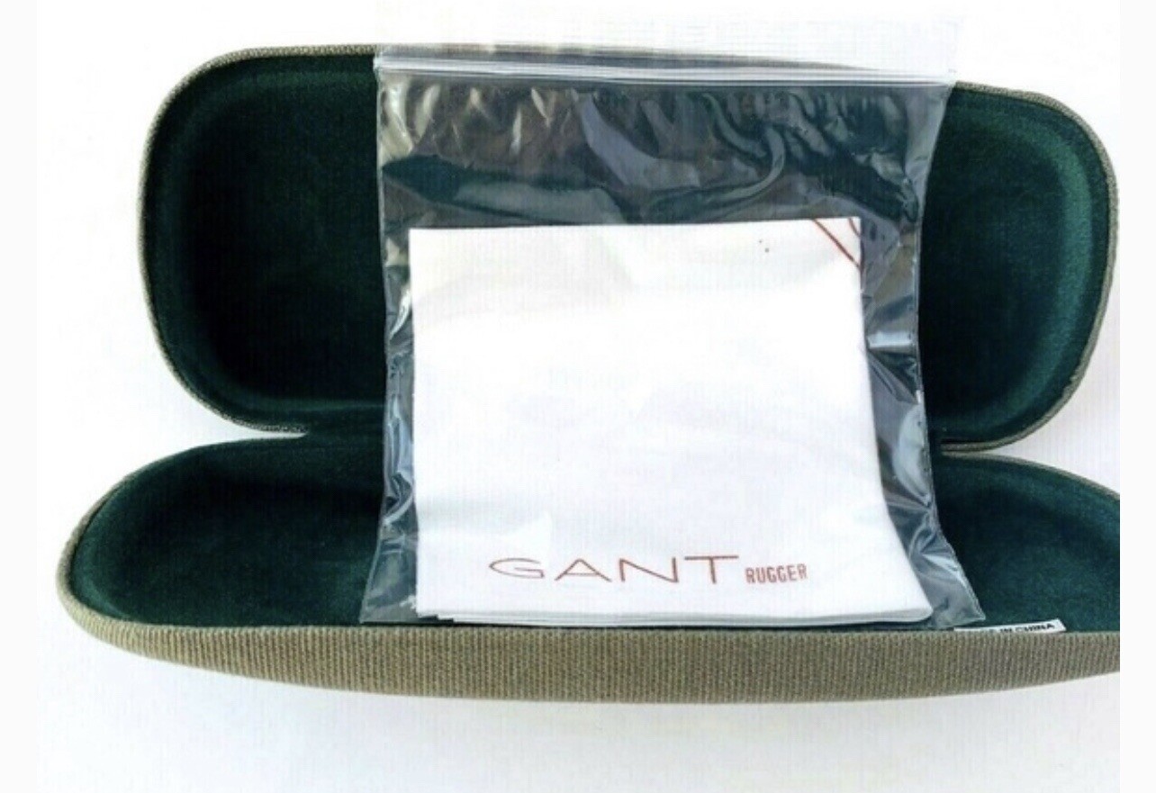 New Gant Rugger Optical Eyeglass Case Green w/ Microfiber Cloth