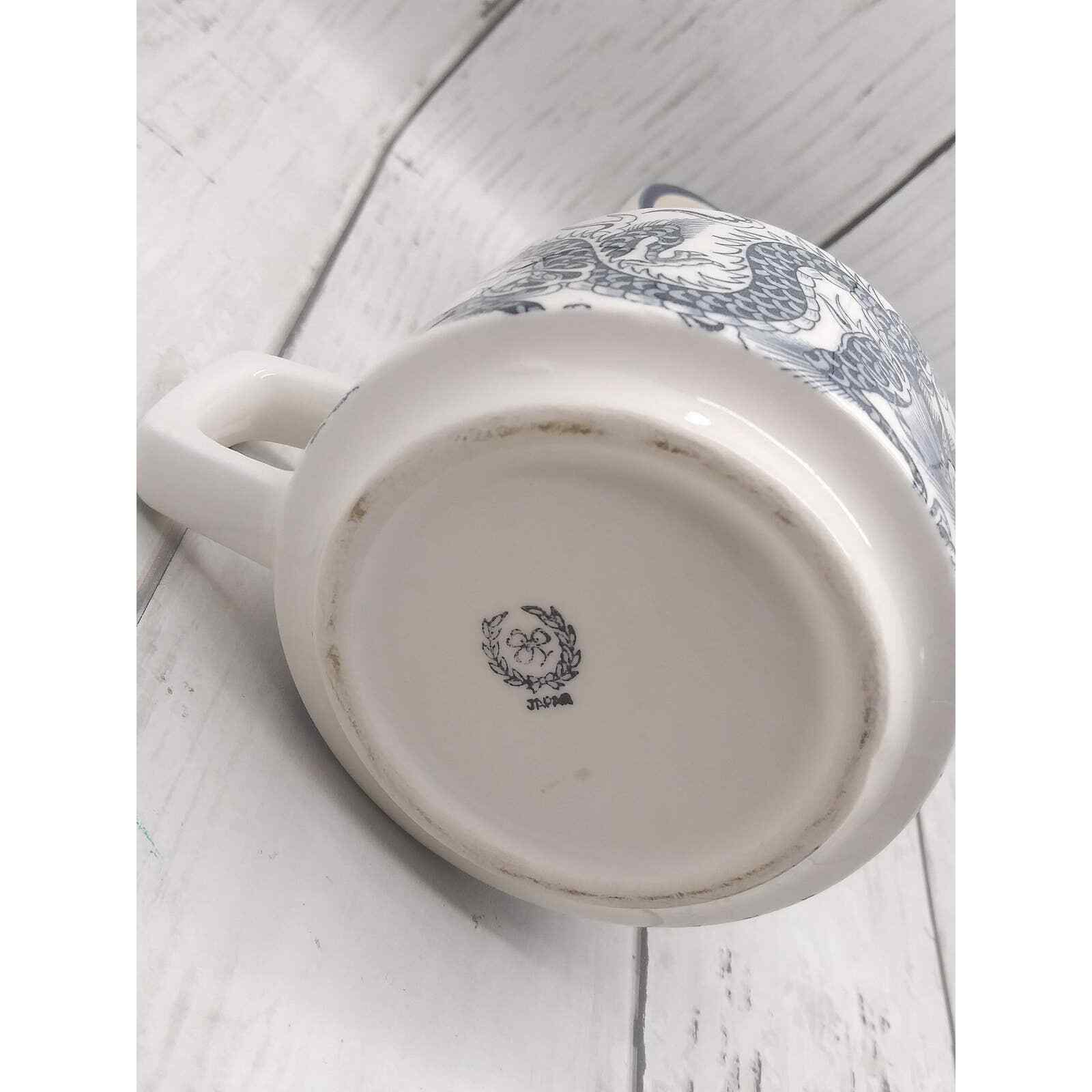 Vintage Blue Dragon Candleholders Ceramic Cup Japan
