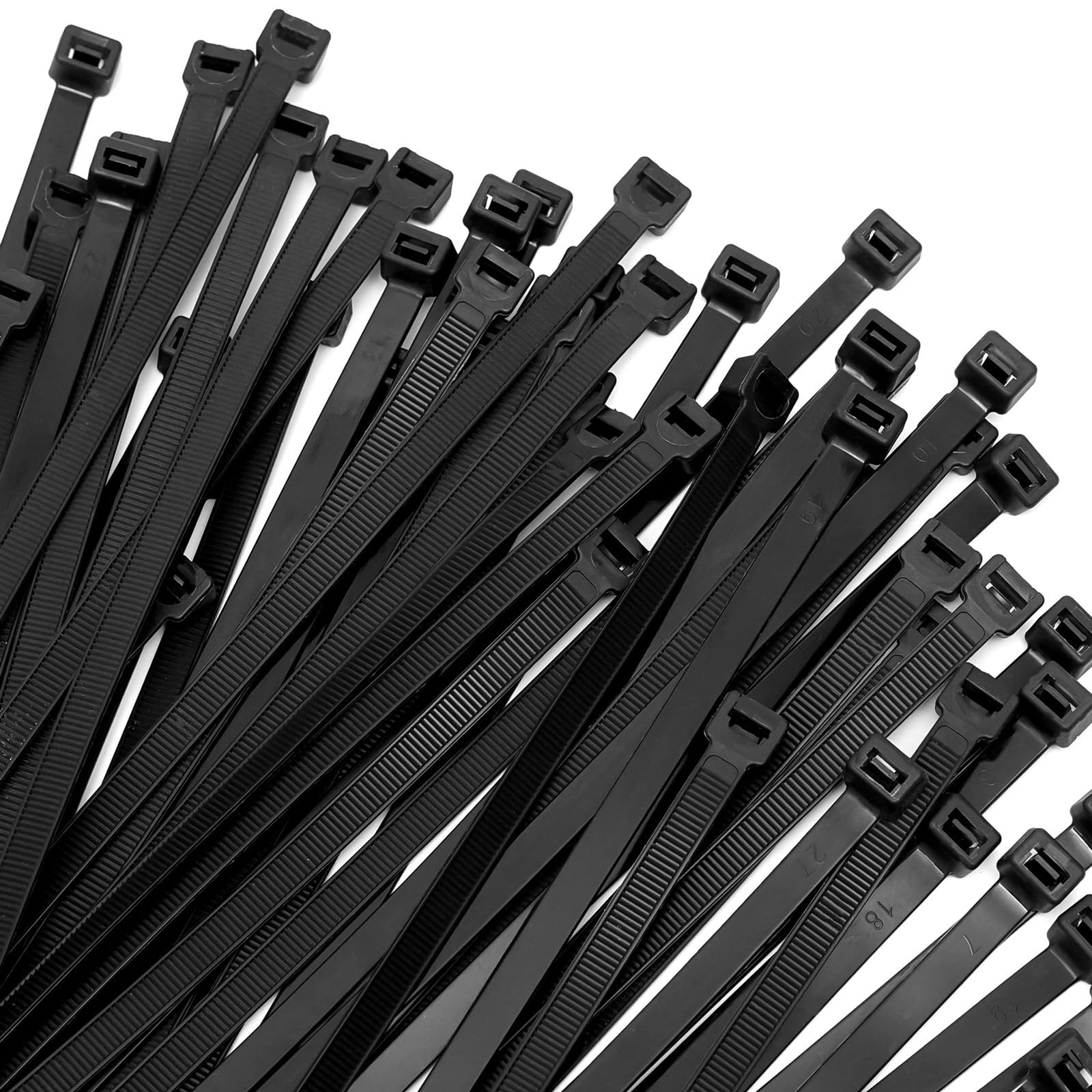 Black Zip Ties Assorted Sizes 4+6+8+10+12-Inch，600PCS Multi-Purpose Self-Locking