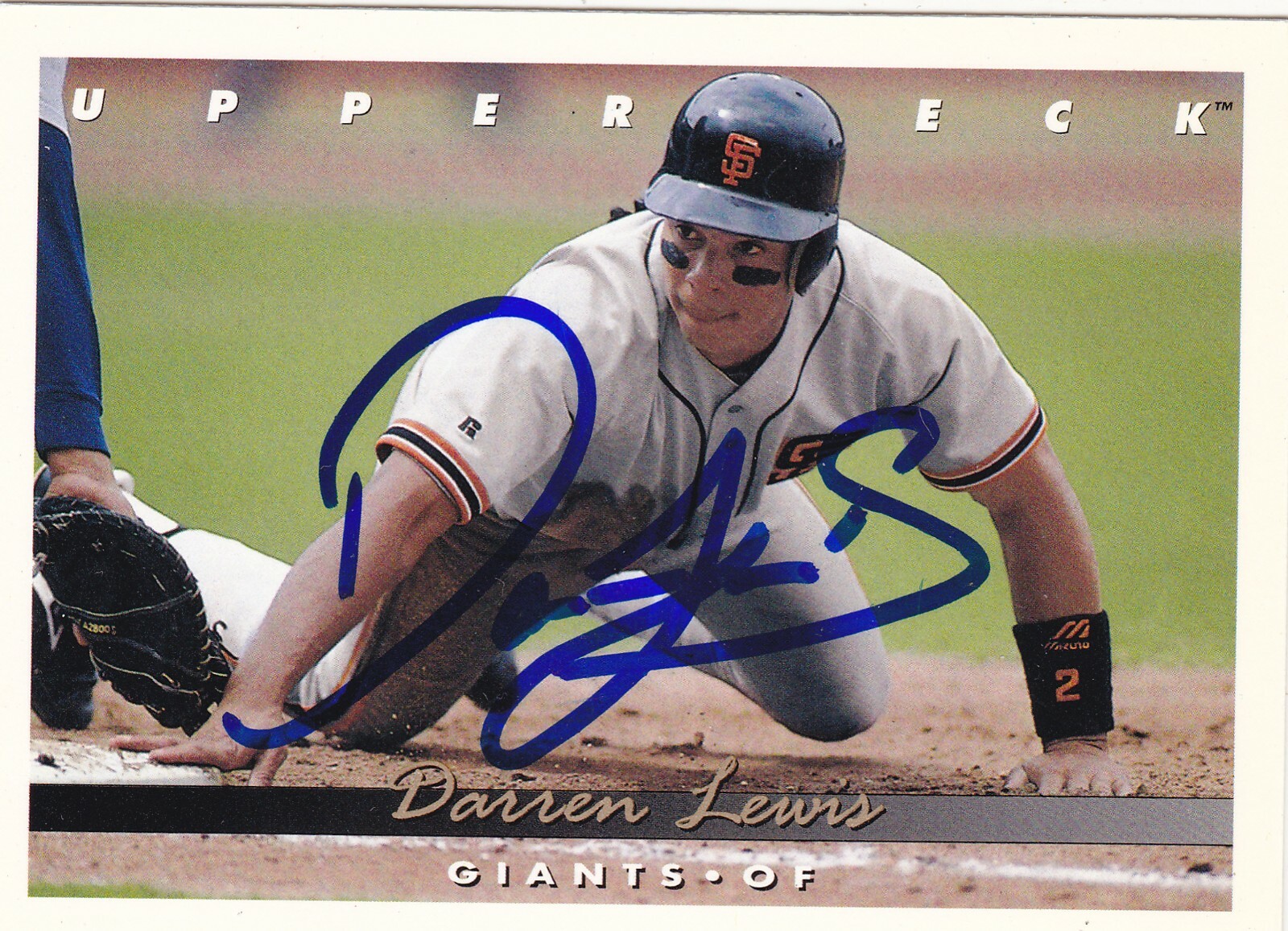 DARREN LEWIS SAN FRANCISCO GIANTS SIGNED CARD CUBS RED SOX DODGERS REDS A'S