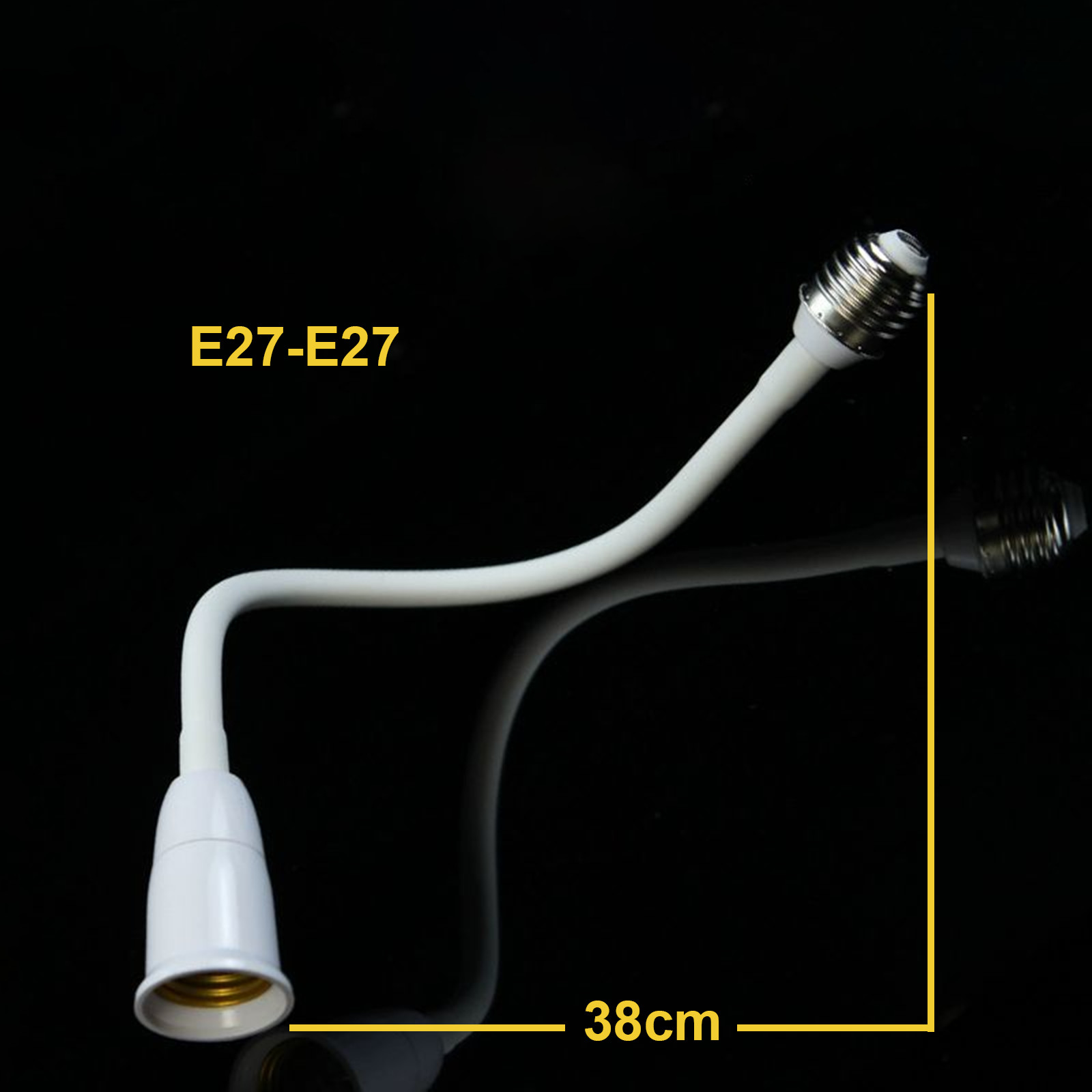 E27 to E27 LED Bulb Base with Silicone Cover Flexible Socket Extender 380mm lot