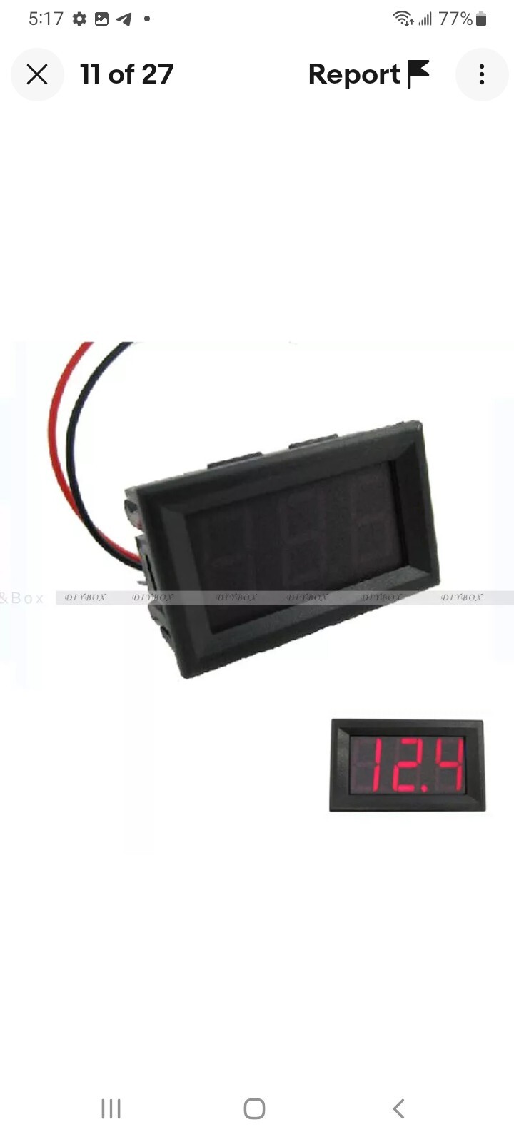 HOBBYIST - 4.5 - 30 VDC PANEL MOUNTABLE DIGITAL VOLTMETER. .56" RED LED READOUT.