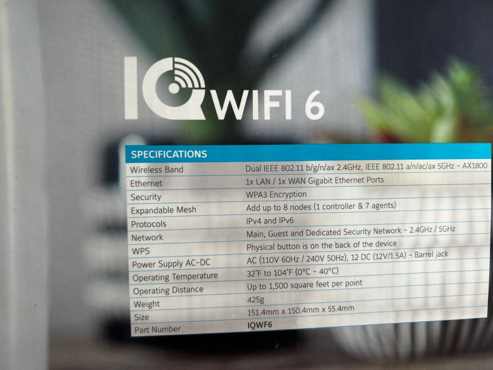 Qolsys IQWF6 IQ WiFi 6 Mesh Router