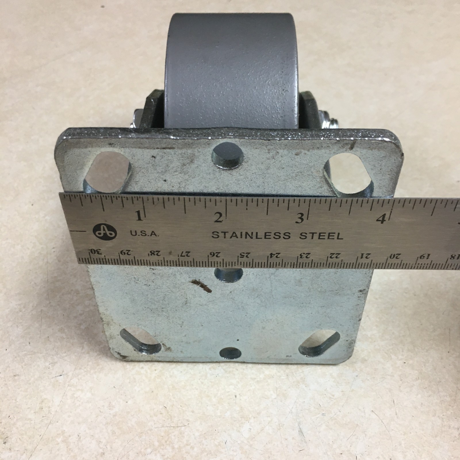 Wright 4" Steel Caster Wheel Set (2 Rigid, 2 Swivel) for Dumping Hoppers