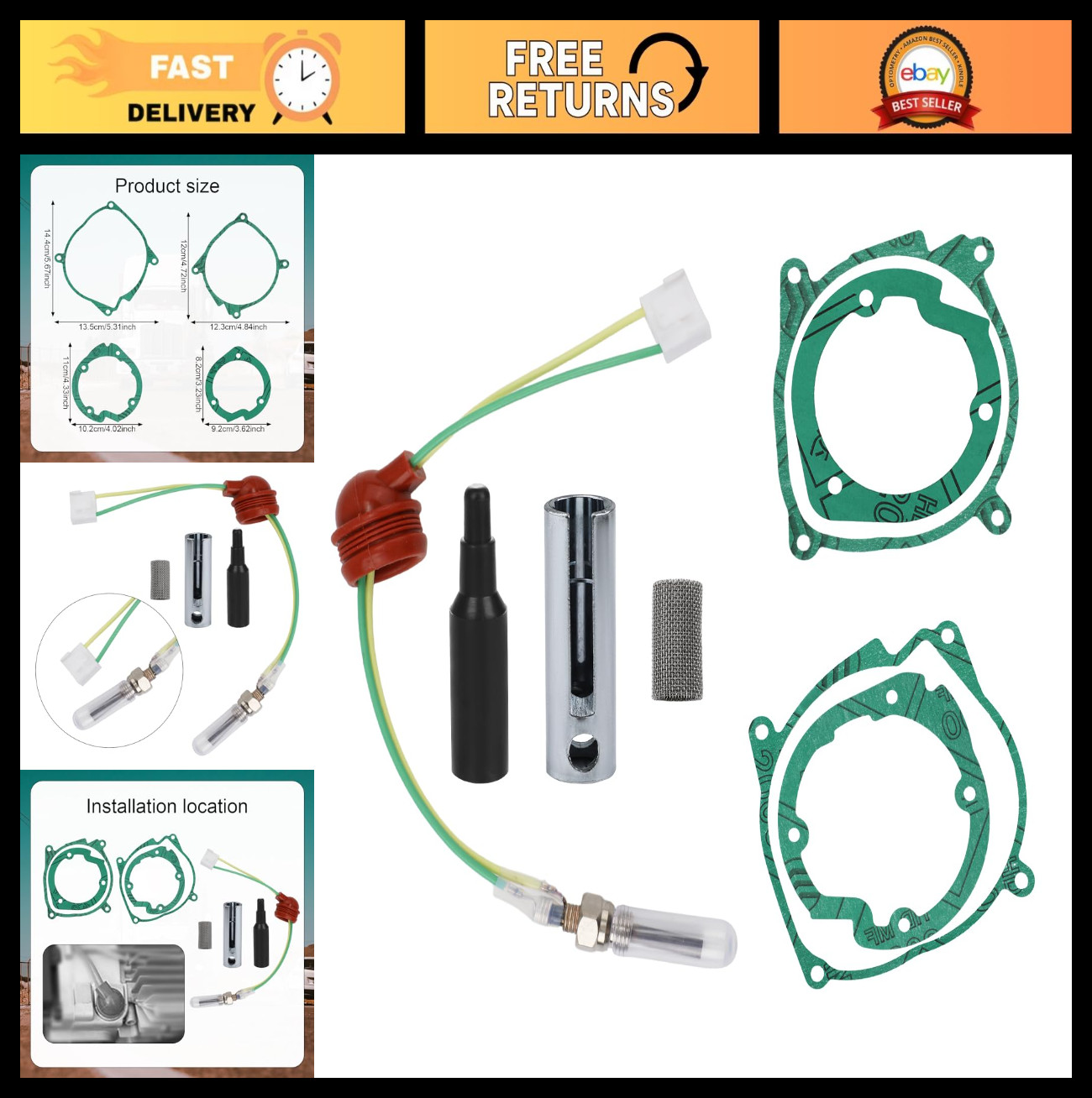 Diesel Glow Plug Repair Kit - 8pcs Ceramic Heater Parts for 12V 2KW 5KW 8KW Vehi