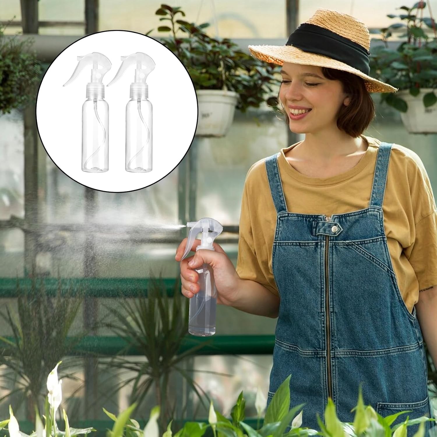 2 Pcs 100ml Small Spray Bottles Refillable Mist Container with Funnels and Label