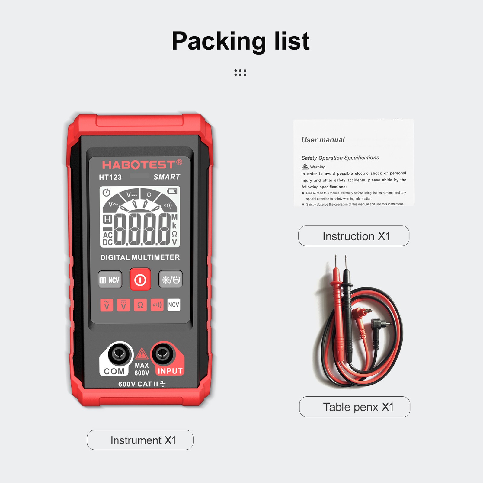 Intelligent Mini Multimeter With NCV Test For Home Use Auto Range