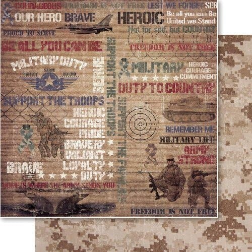 Snippets, Military DS scrapbook paper - Bella! Military VMP19