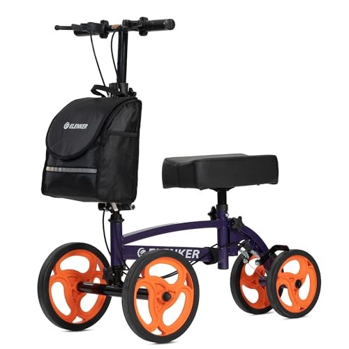 ELENKER STEERABLE KNEE SCOOTER FOLDABLE KNEE WALKER - PURPLE