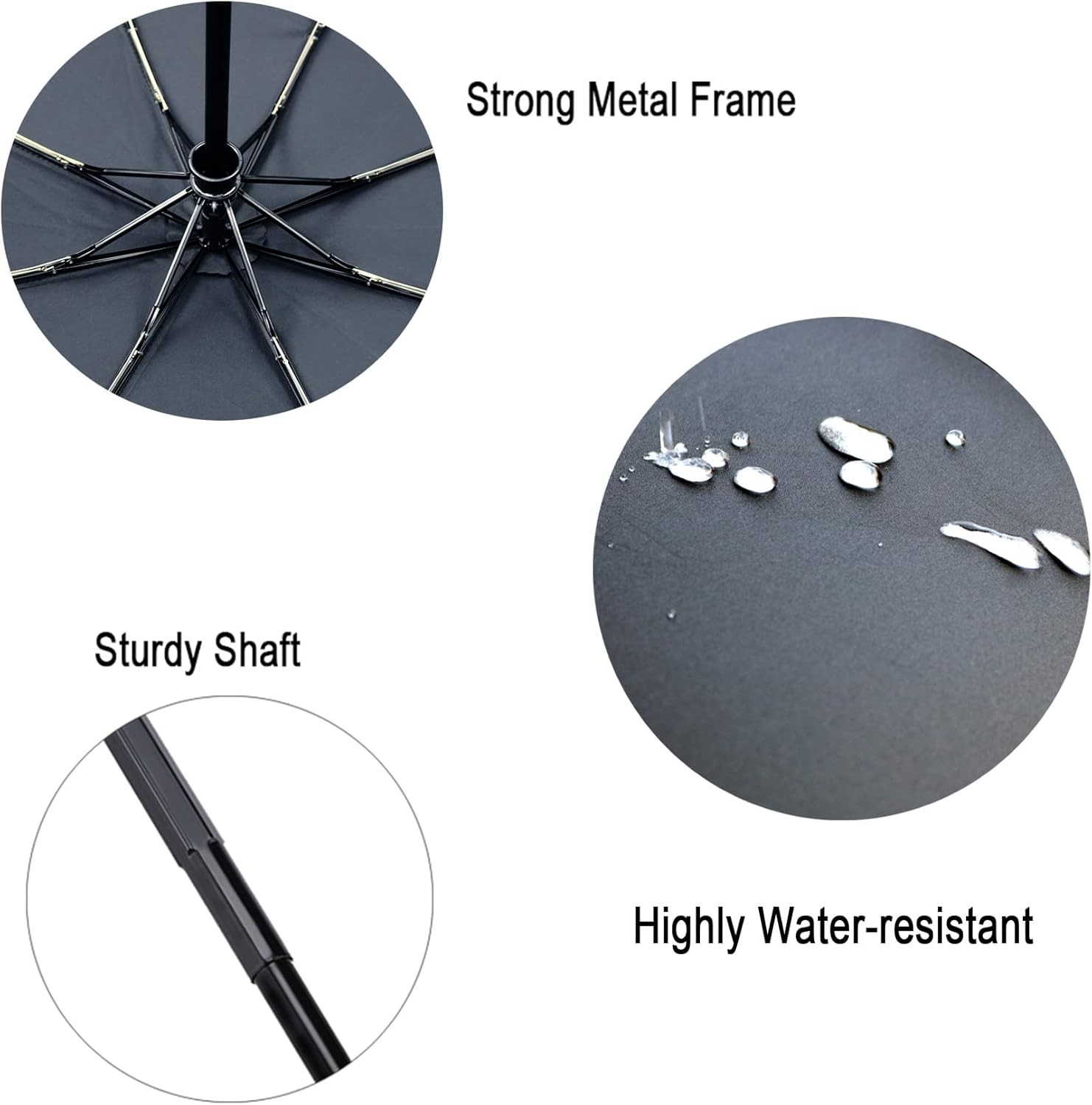 Travel Essentials Umbrella Windproof Compact Collapsible Light, Automatic, Stron