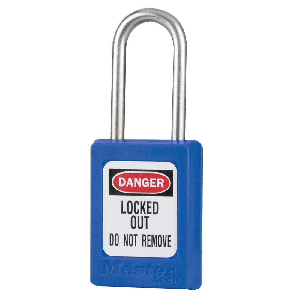 MASTER LOCK S31KAS3BLU Lockout Padlock,KA,Blue,1-7/8"H,PK3 6MCX2