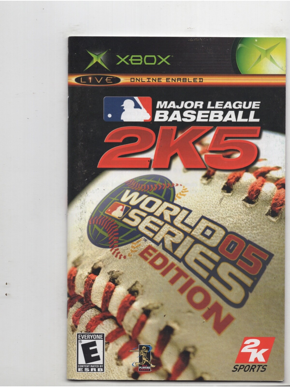 MLB 2K5 Original Xbox MANUAL ONLY Authentic Original