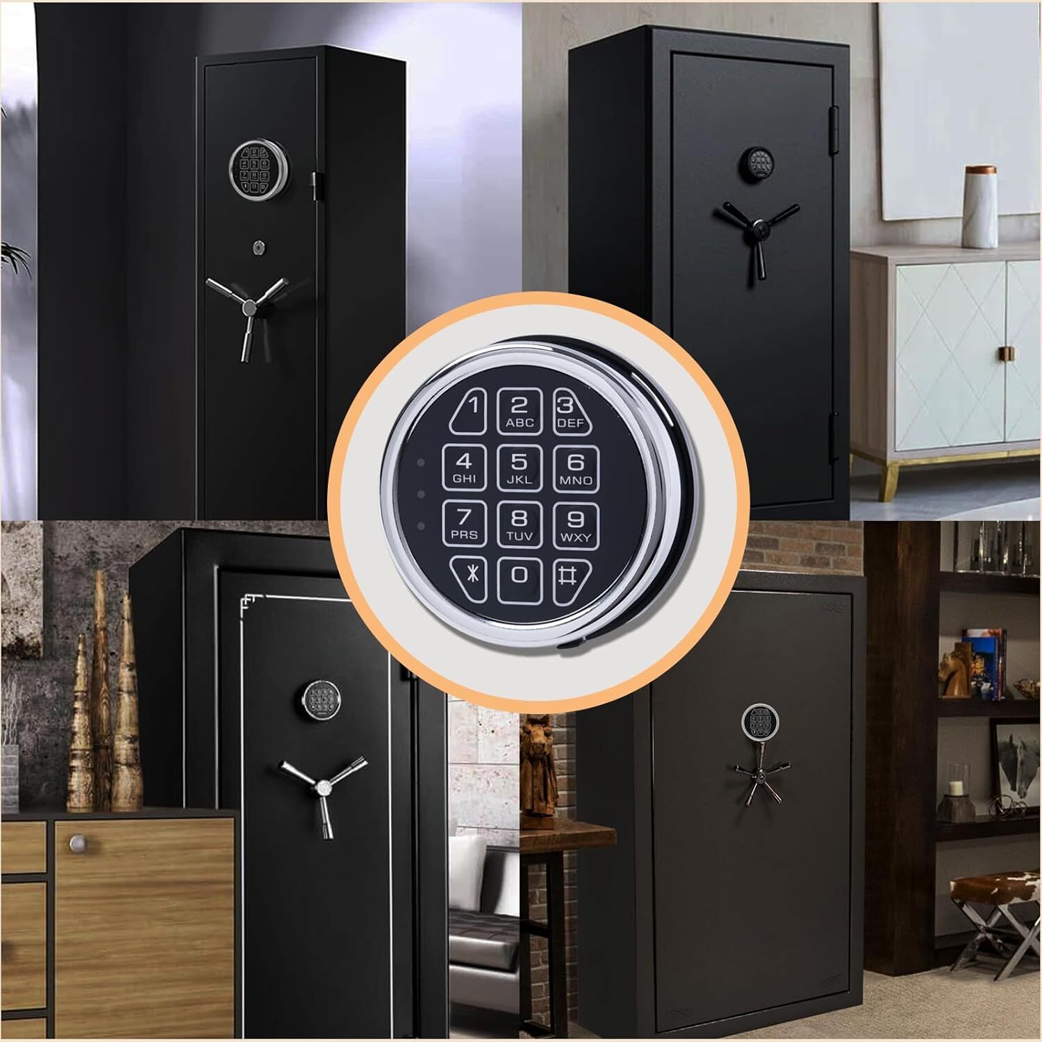 Gun Safe Lock Replacement Swingbolt Lock Chrome Digital Electronic Keypad Lock