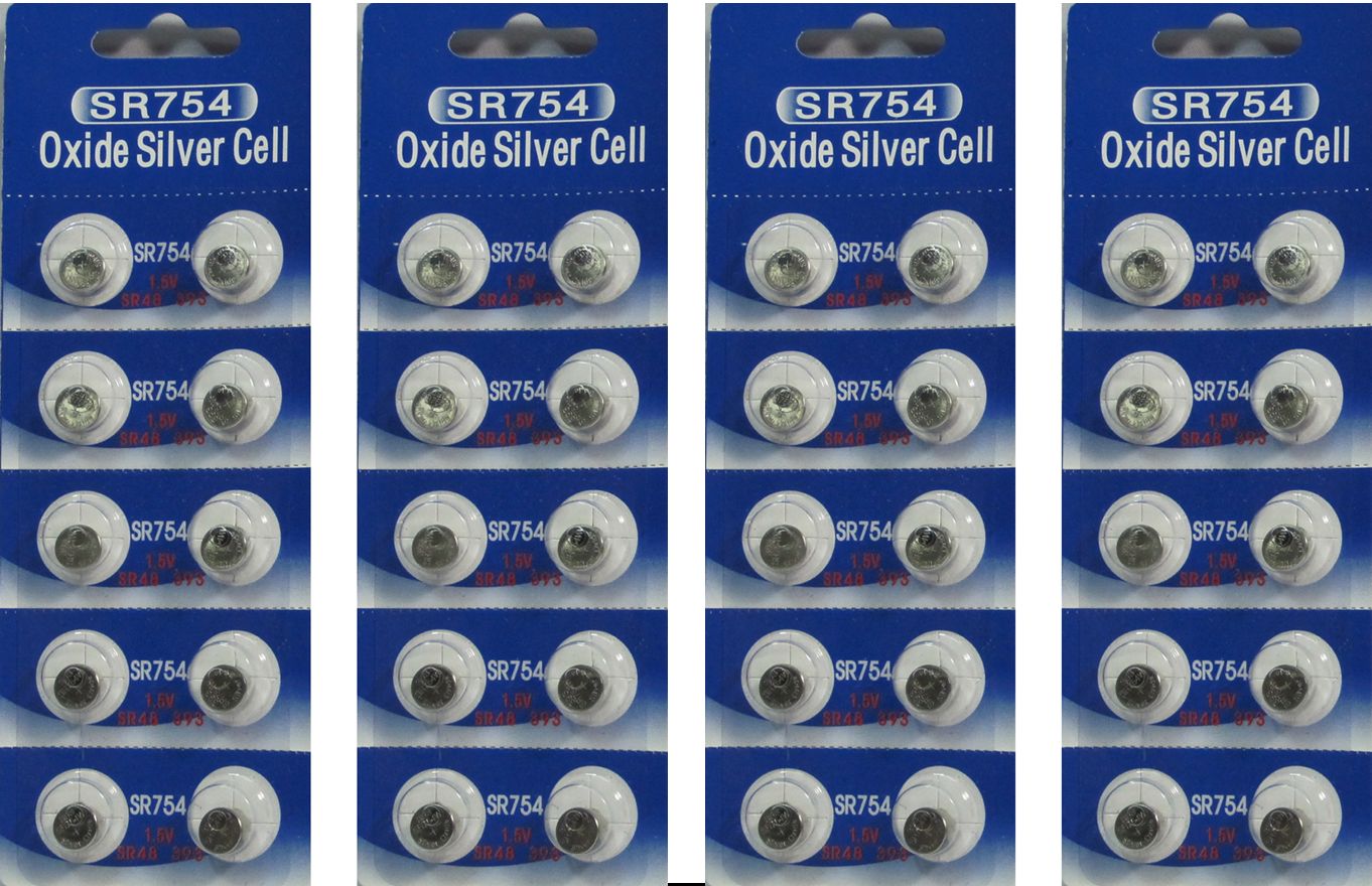 40 Pcs Silver Oxide 393 SR754 SR48 SR754SW 309 LR754 LR48 AG5 193 V393 Battery