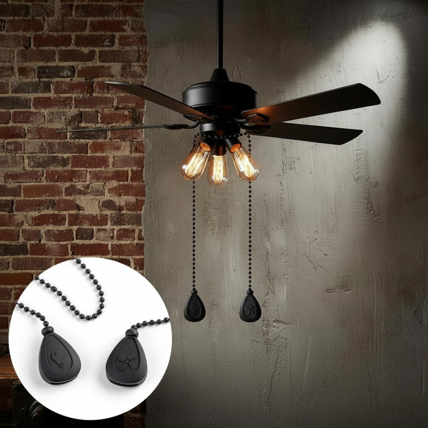 4 Pieces Ceiling Fan Pull Chain Extender Ornament 12 Inch Ceiling Pull Chain Ext