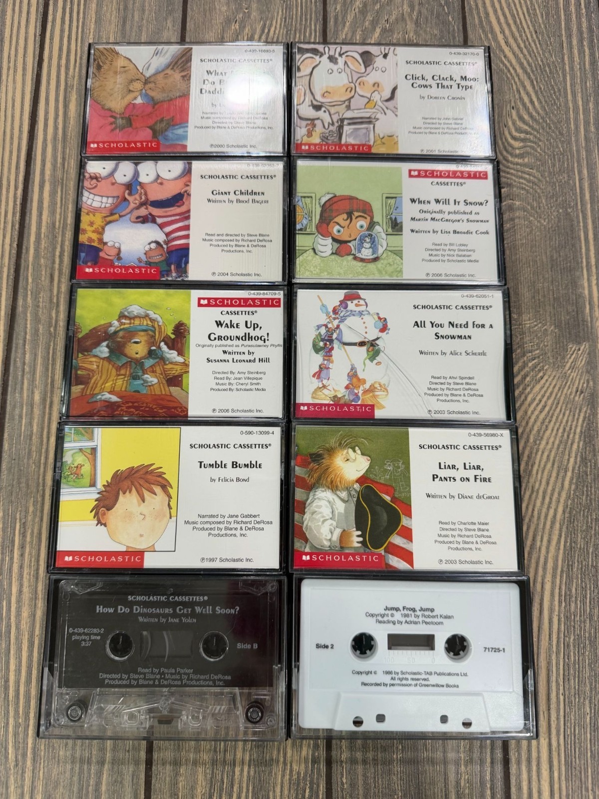 Scholastic Cassette Audiobooks Set 10 Childrens Stories By Various Authors 1986-