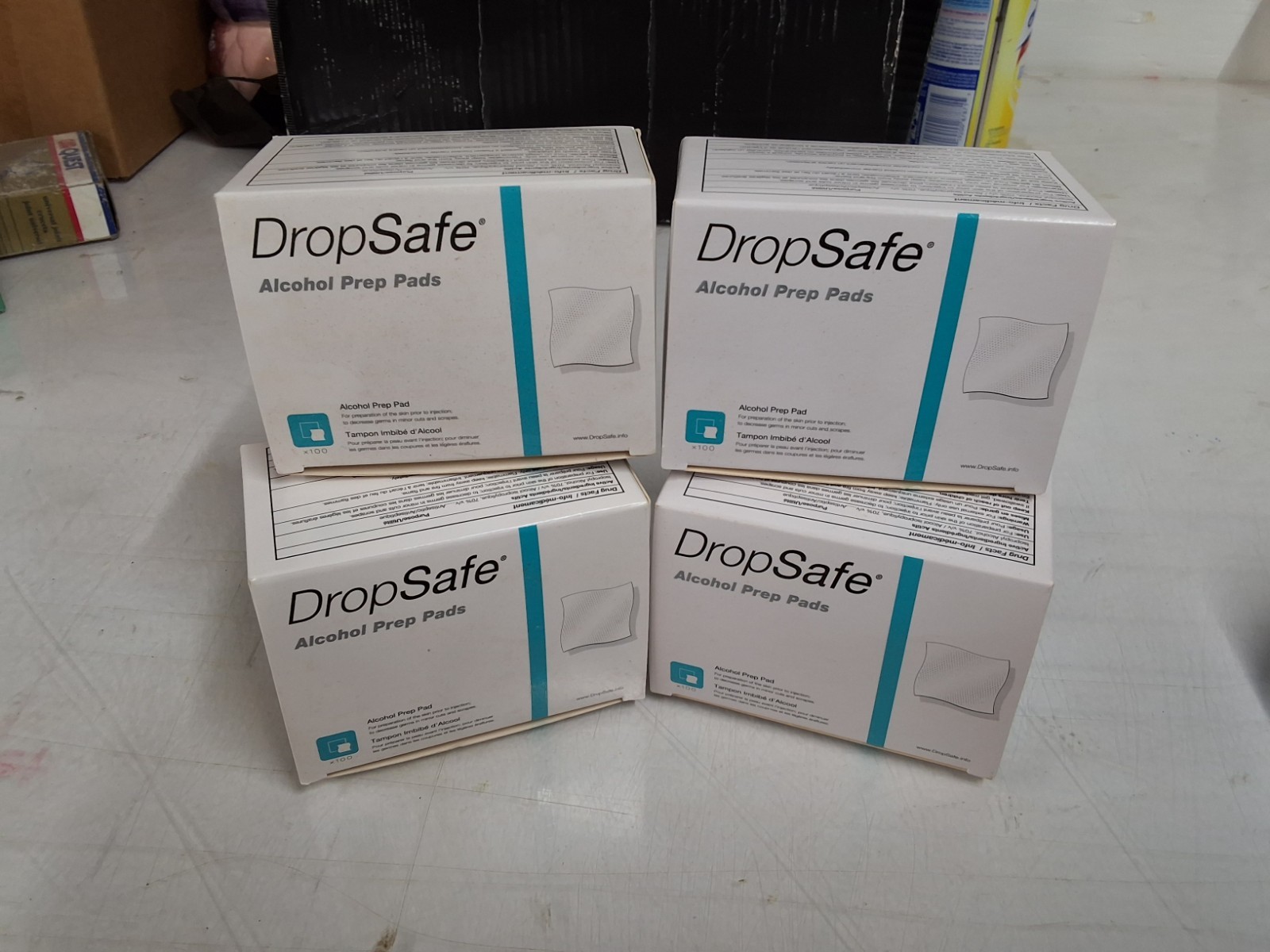Drop Safe Alcohol Prep Pads 2 Boxes (200 Alcohol Pads)