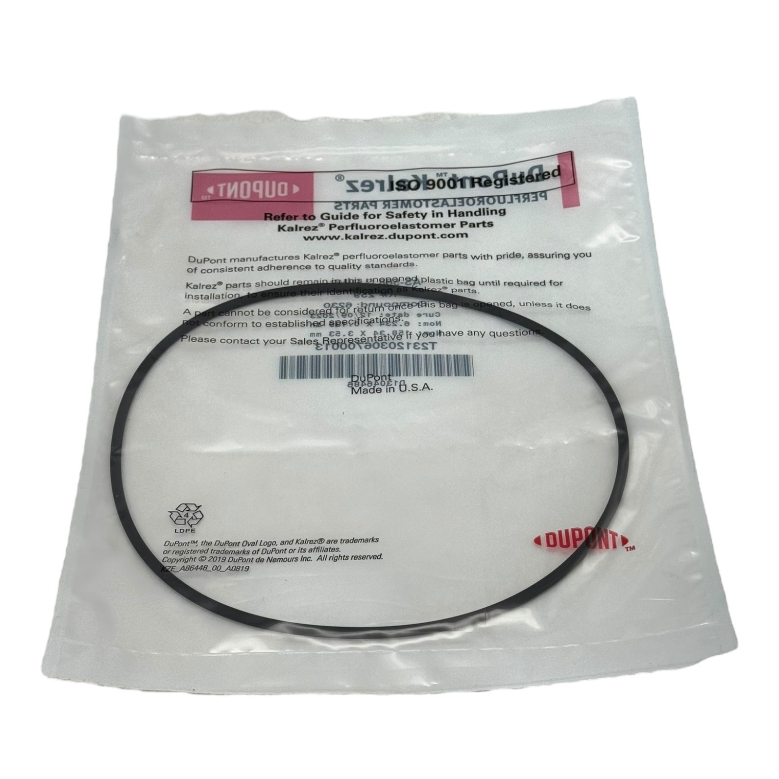 DuPont Kalrez 6230 O-Ring K259 158.34x3.53mm Perfluoroelastomer FFKM