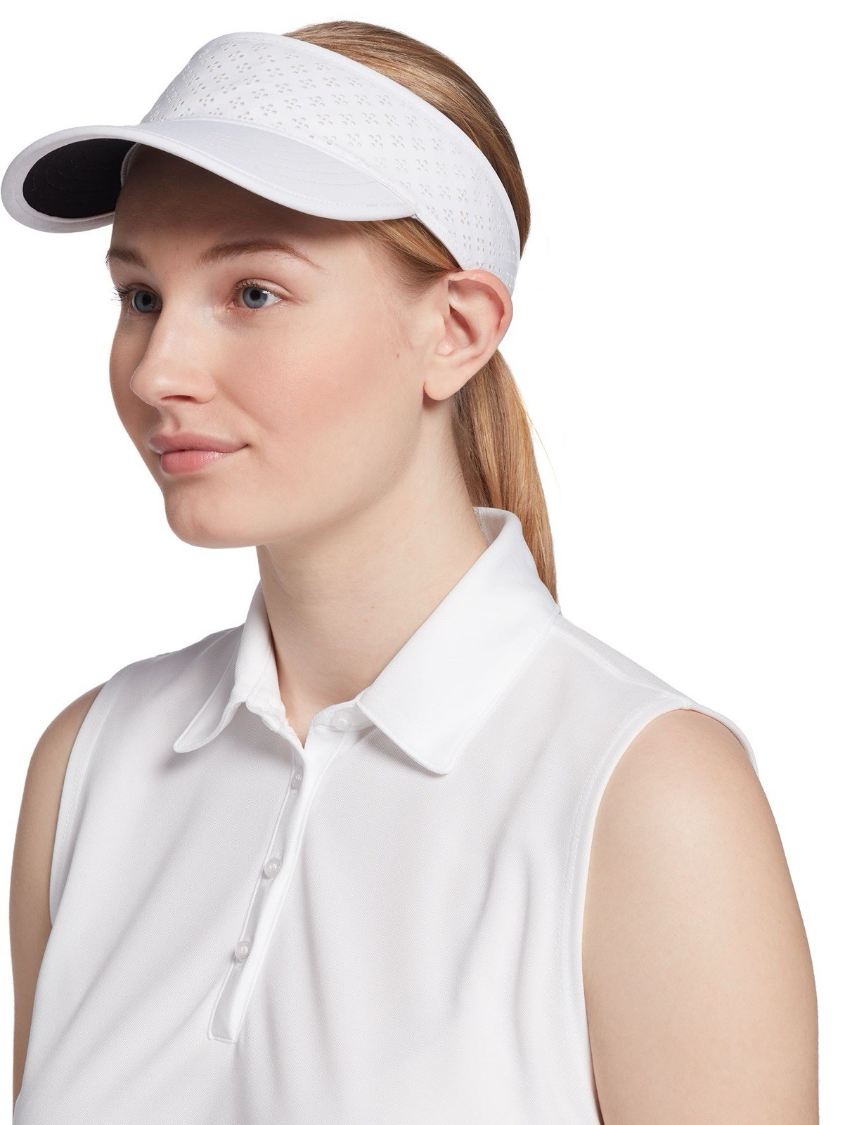 Walter Hagen Women's Perforated Adjustable Golf Visor White 20s