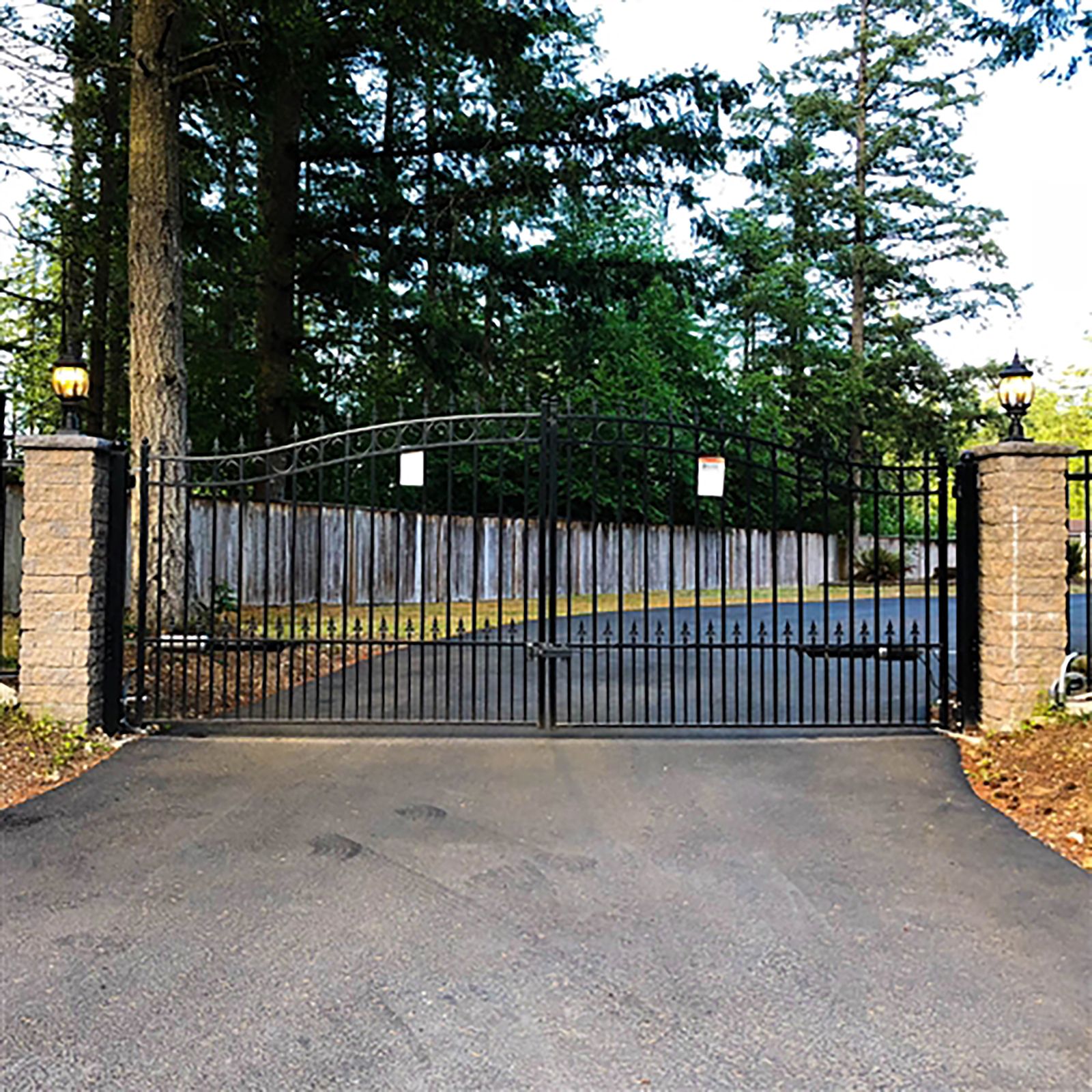 ALEKO Garden Yard Privacy Steel Dual Driveway Gate 12 ft Prague Style Black