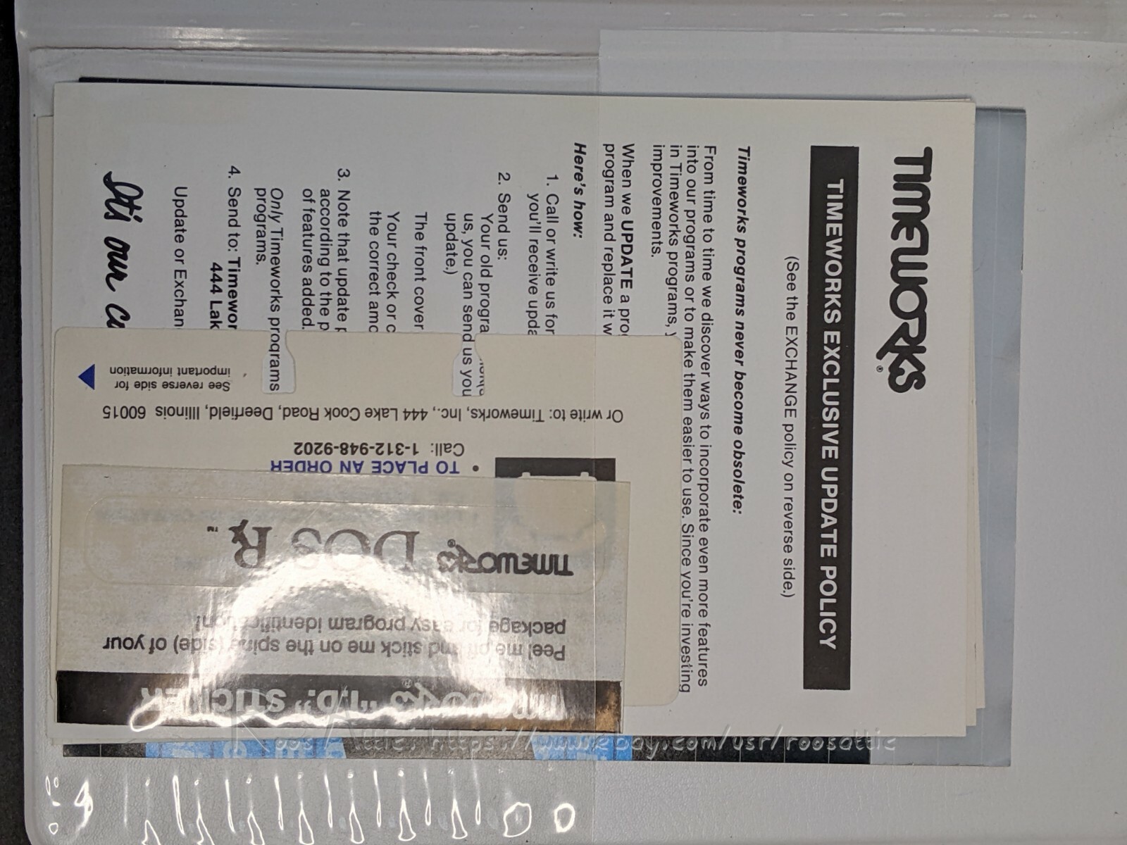 Timeworks Dos Rx Utilities Program for IBM: User Guides Only / NO SOFTWARE