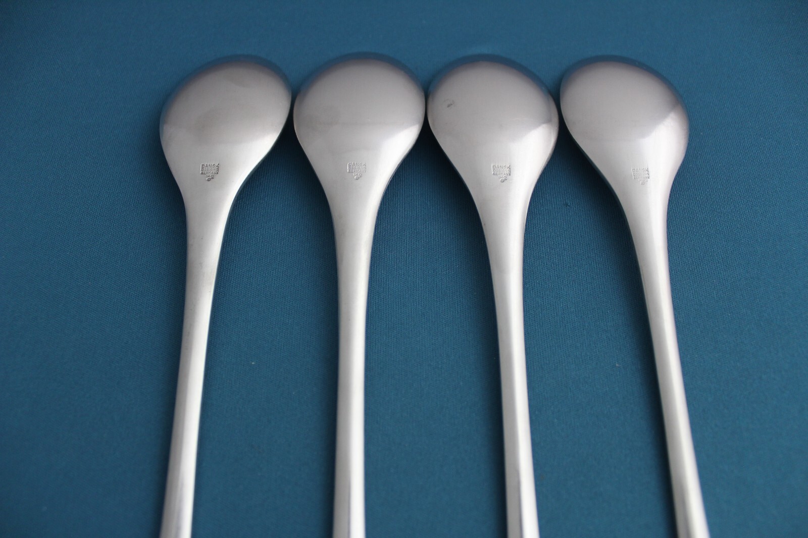 4 Place Oval Soup Spoon Dansk ODIN Satin Stainless Germany 7 7/8"