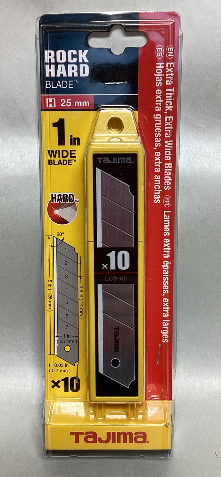 NEW Tajima LCB-65 1" Wide Rock Hard Pack of 10 Replacement Blades