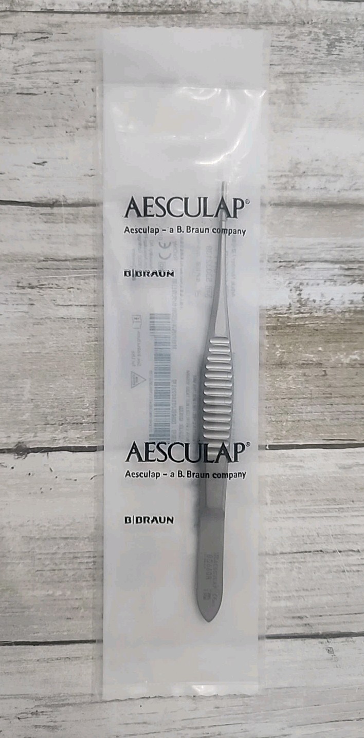 NEW Aesculap BD660R Tissue Forceps 6" Stainless Steel Teeth Precision Instrument