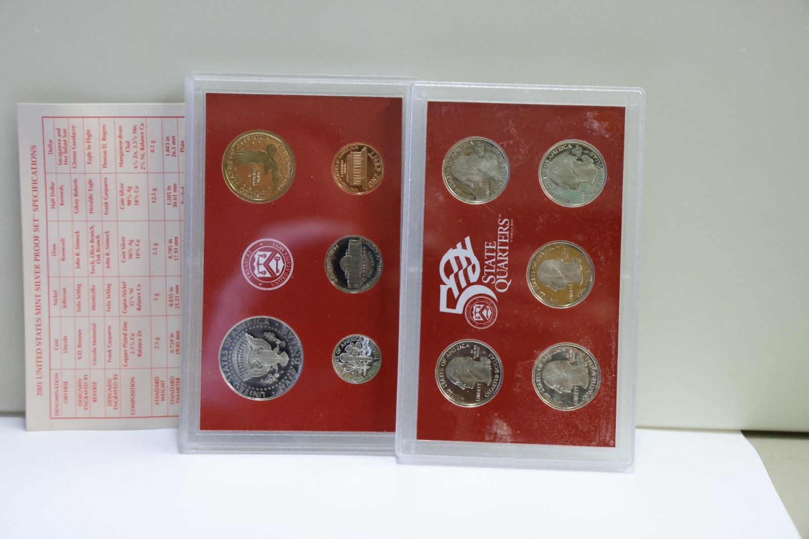 2001 S U.S. Silver Proof Set – 10 Coins w/ Original Box & COA OGP