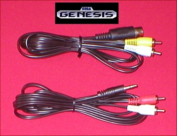 FULL STEREO Audio Adapter & Video Cable Set for Sega Genesis 1 Console System