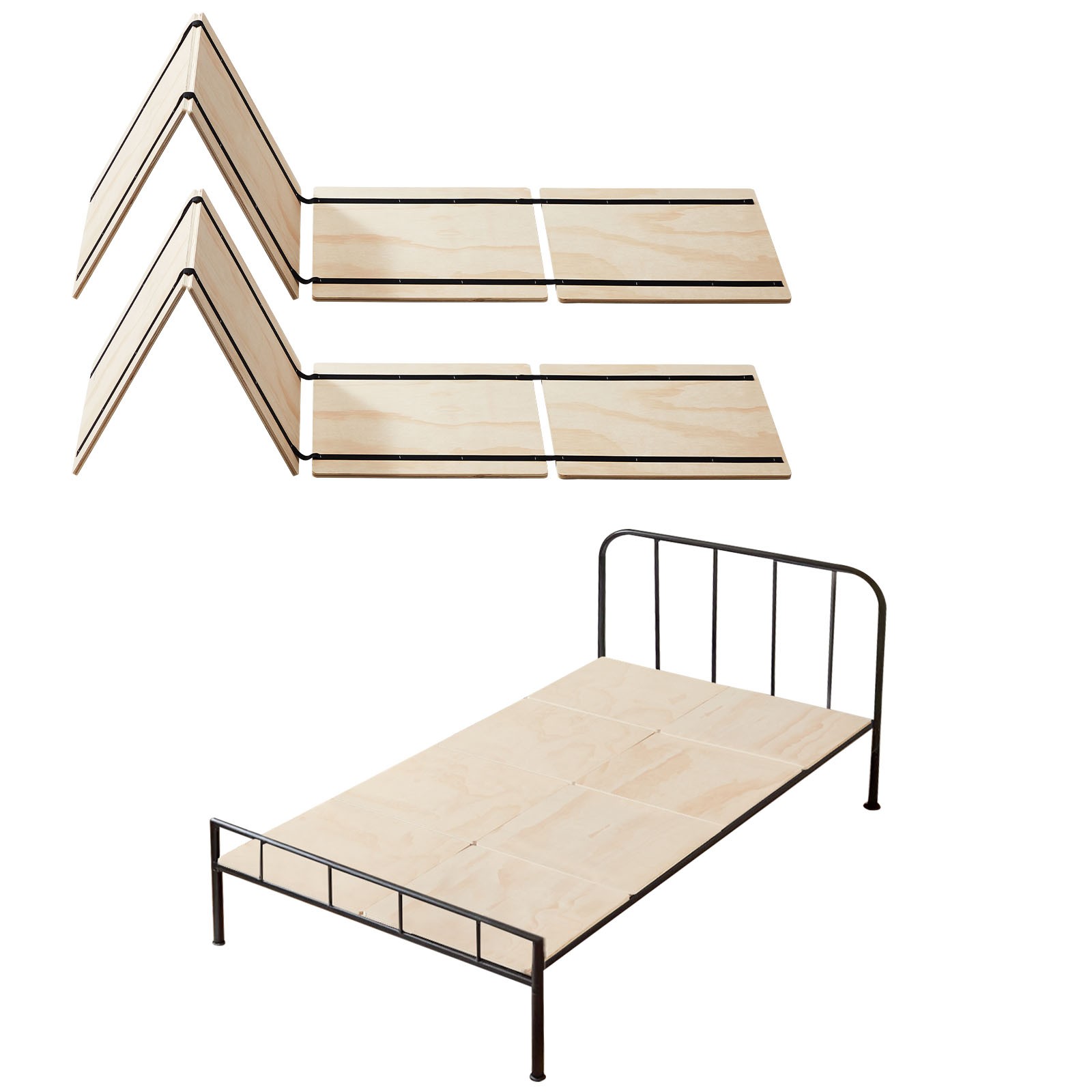 VEVOR Twin Size Bunkie Board 0.4" Foldable Bed Board Slats with Connection 8 Pcs