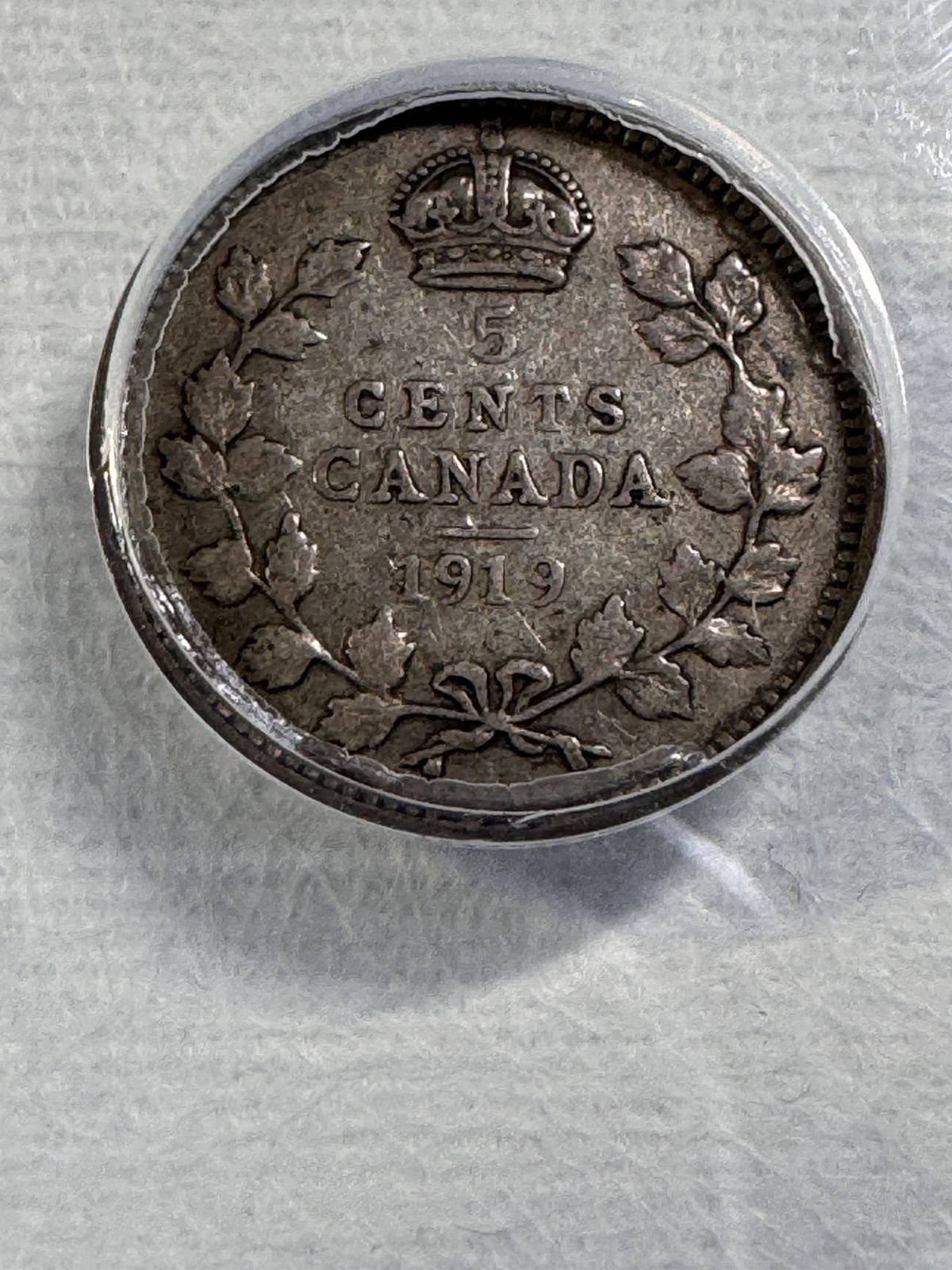 1919 Canada 5 Cents Small Silver Coin Graded VF 25 by ANACS
