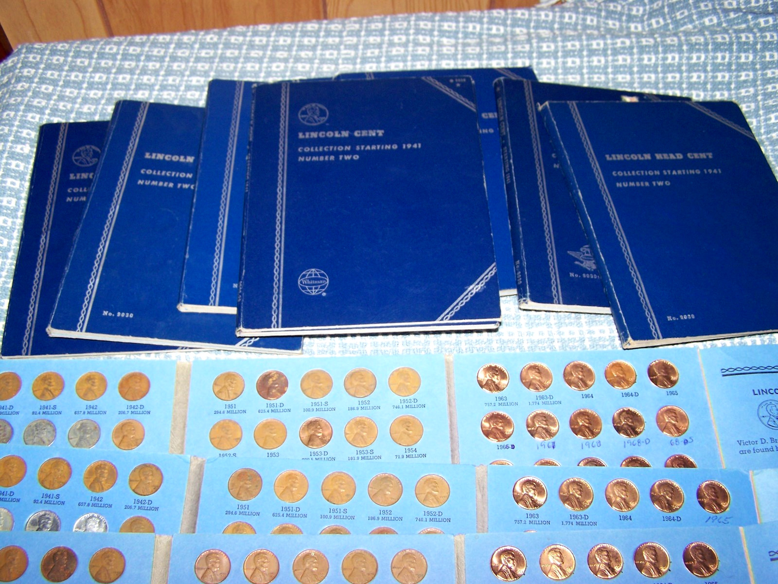 COMPLETE LINCOLN WHEAT 1941-1958 + 1959-1974 UNCIRCULATED MEMORIAL - P,D,S CENTS